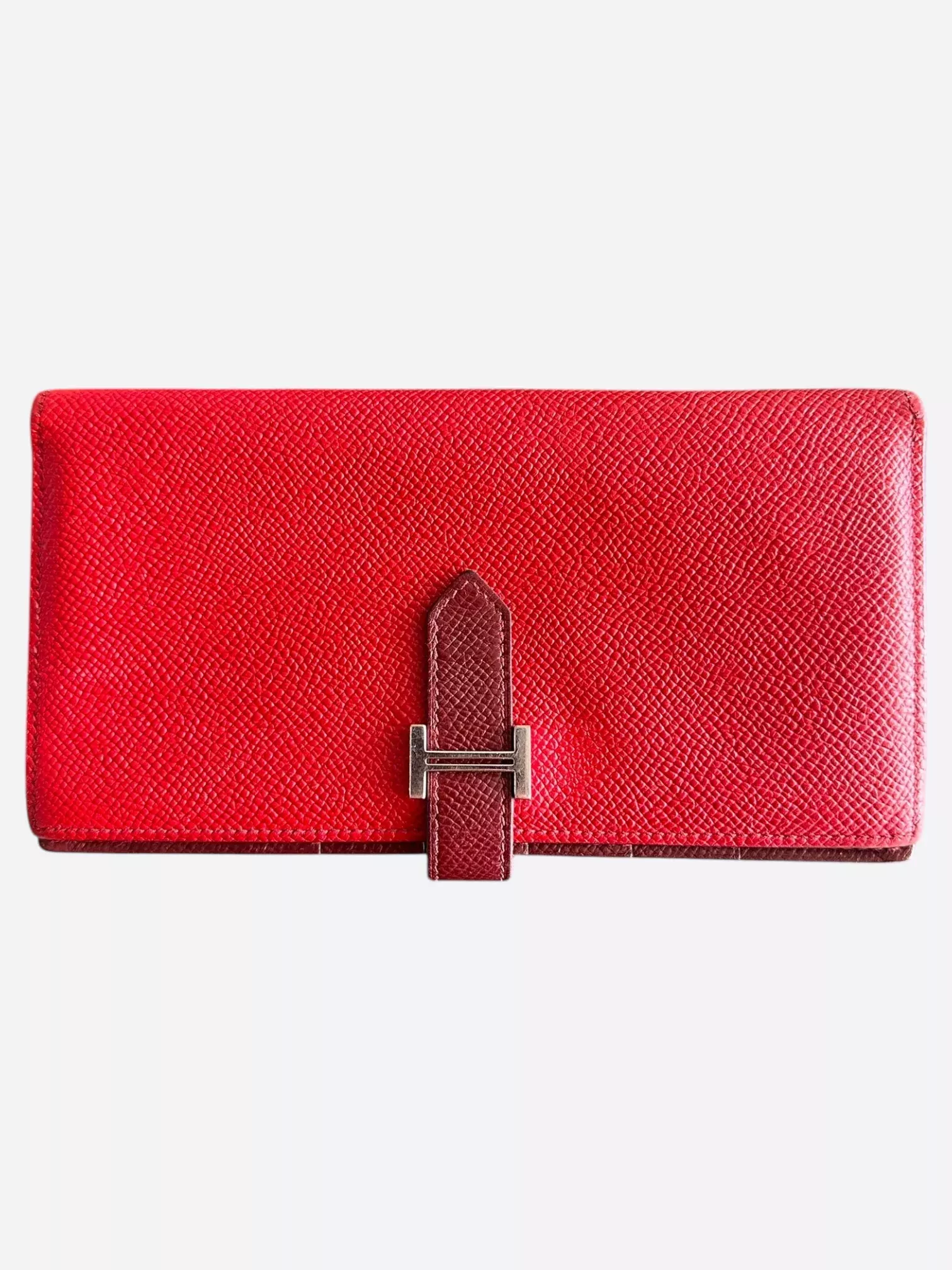 Hermes Red Epsom Bearn Wallet