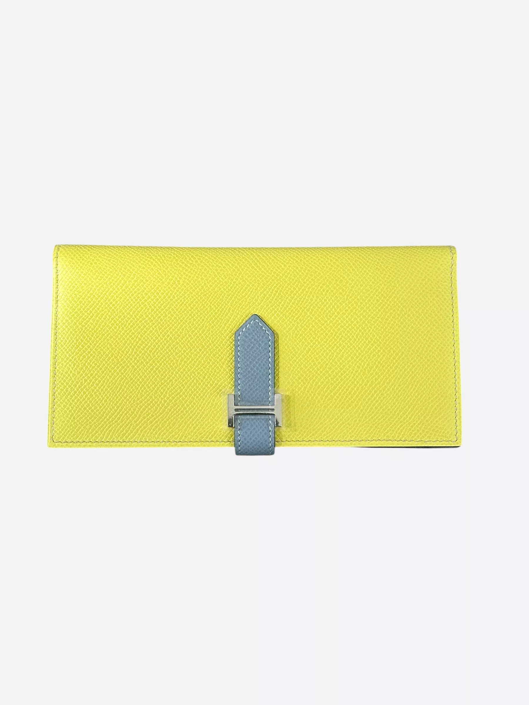 Hermes Yellow & Grey Epsom Bearn Wallet