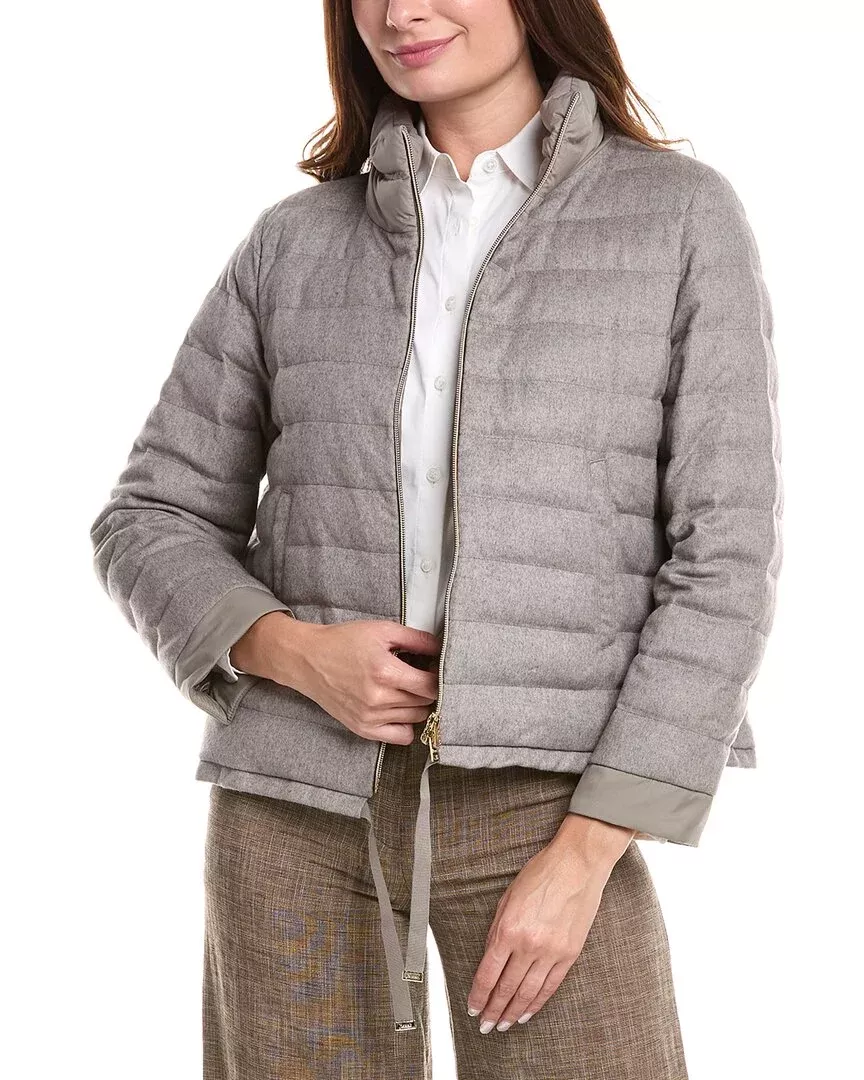 Herno Silk & Cashmere-Blend Quilted Down Jacket