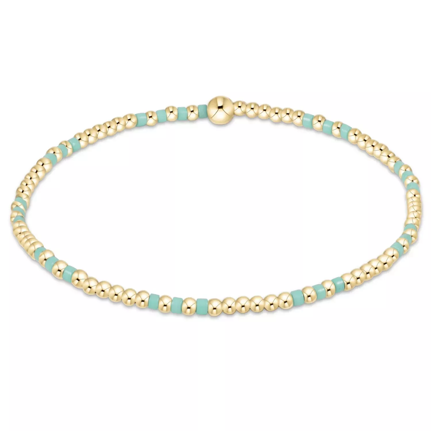 hope joy pattern 2mm bead bracelet - mint