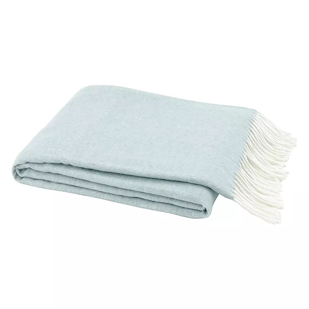 Italian Herringbone Throw - Glacier