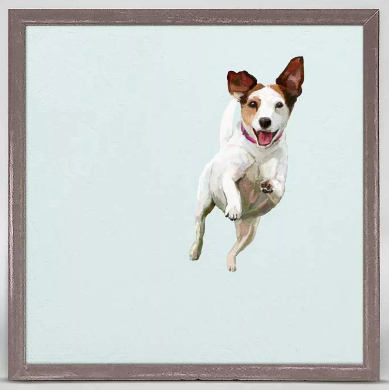 Jack Russell Jump For Joy Mini Framed Canvas