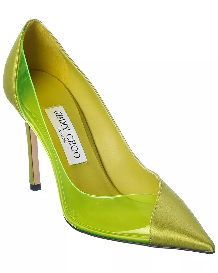 Jimmy Choo Cass 95 Satin & Plexi Pump