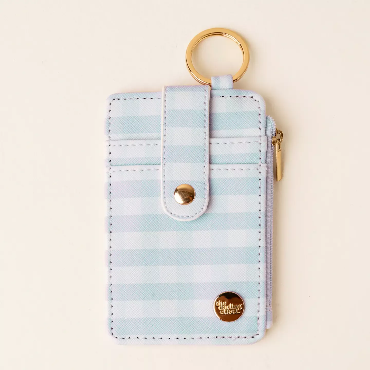 Keychain Wallet - Gingham Blue