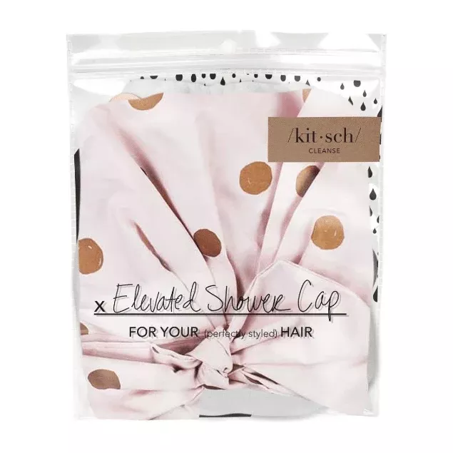 KitSch Elevated Shower cap Blush Dot