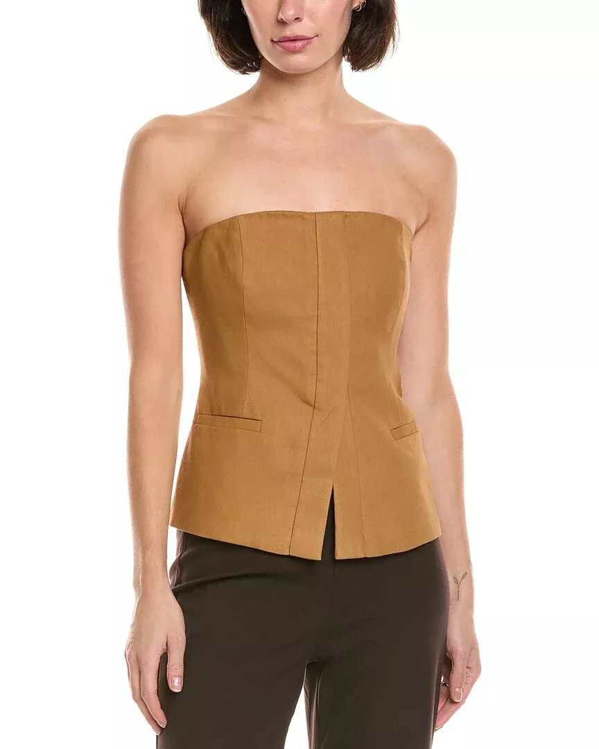 A.L.C. Renee Linen-Blend Bustier Top