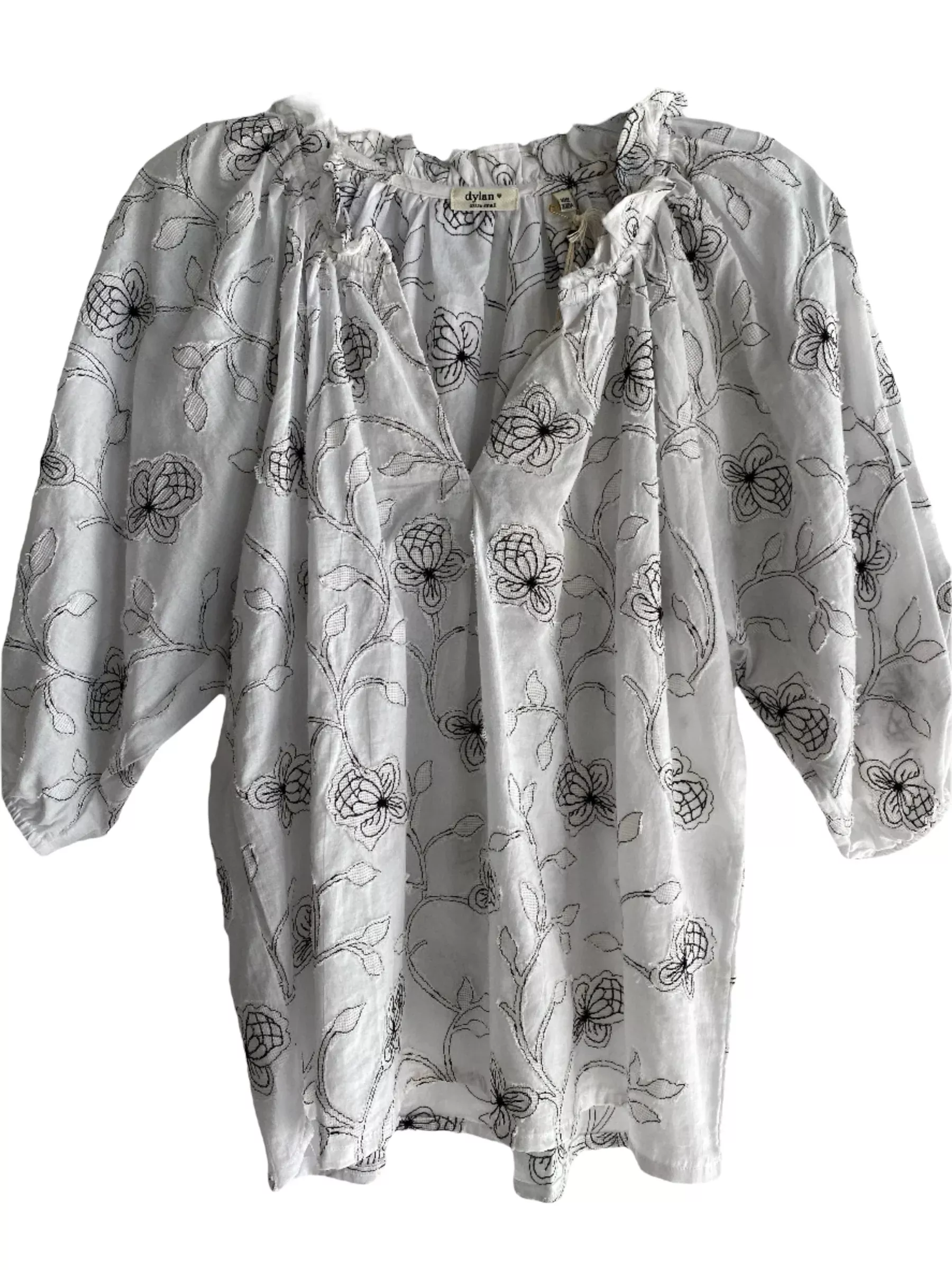 Lace Cutwork Top-White