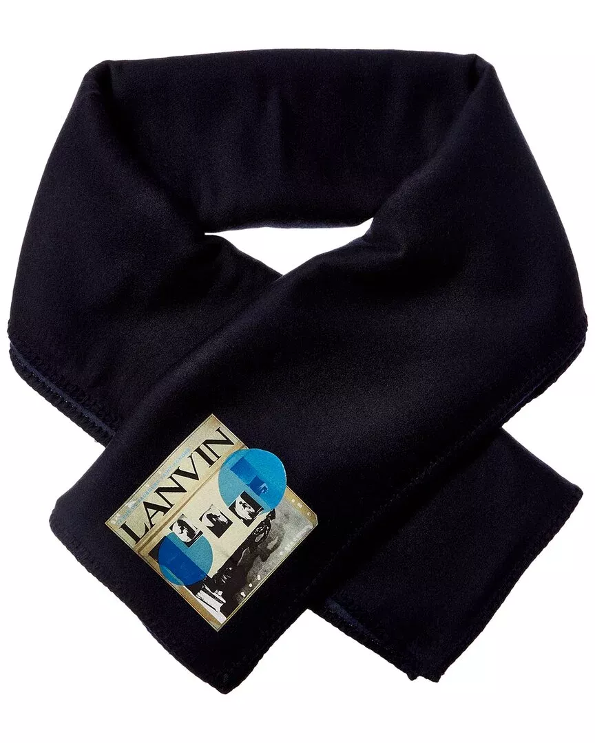 Lanvin Logo Wool & Silk-Blend Scarf