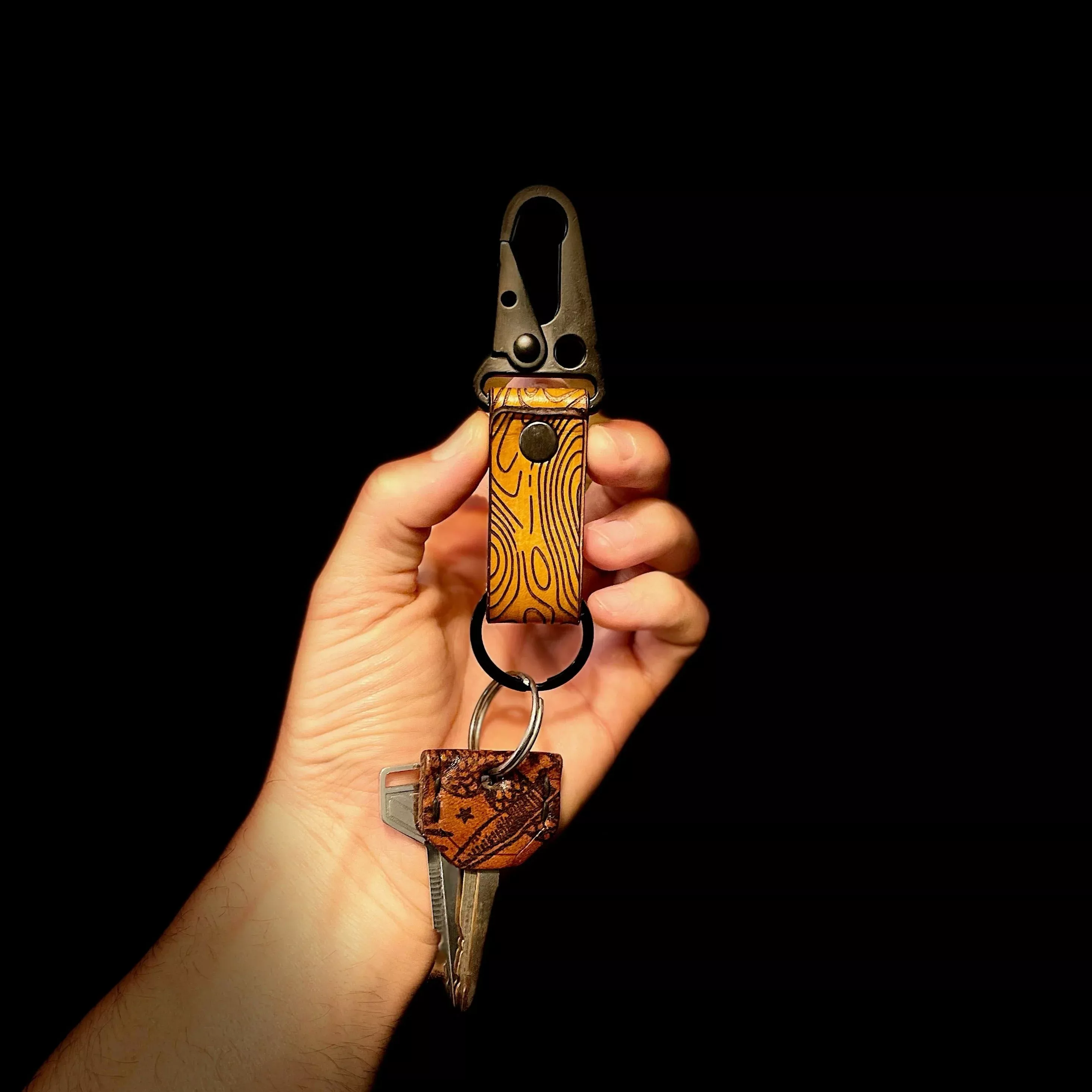 Leather Clip Keychain Handmade