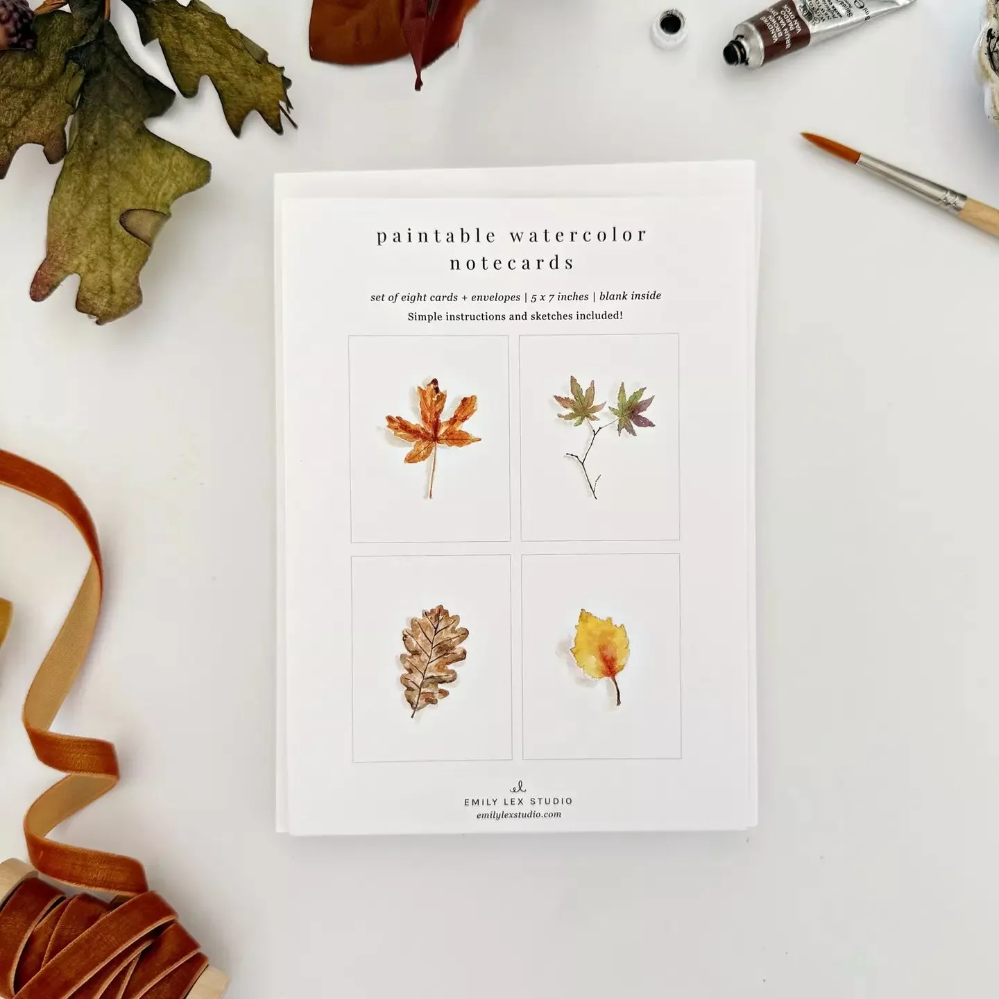 Leaves Paintable Notecards