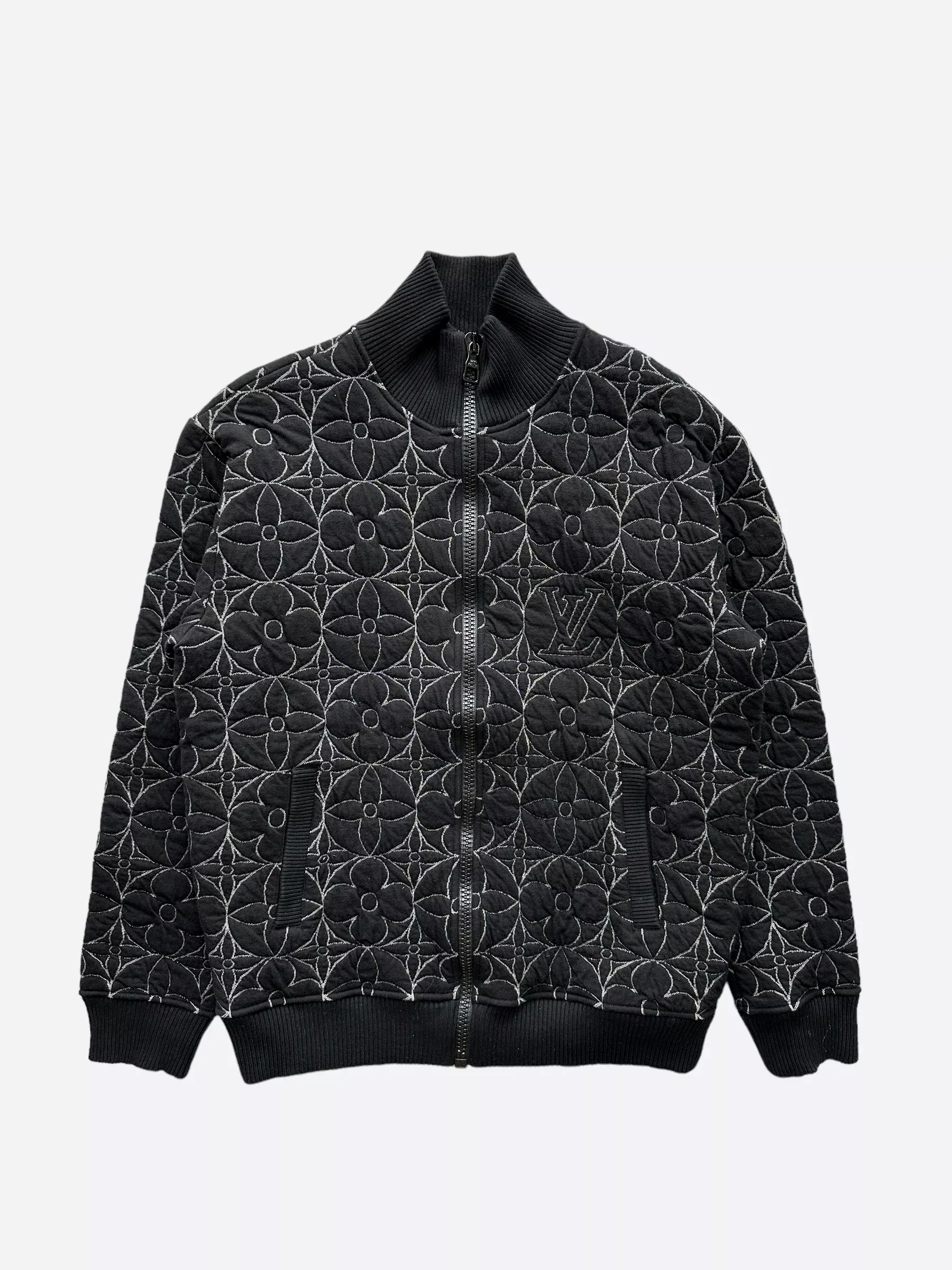 Louis Vuitton Black Flower Monogram Bomber