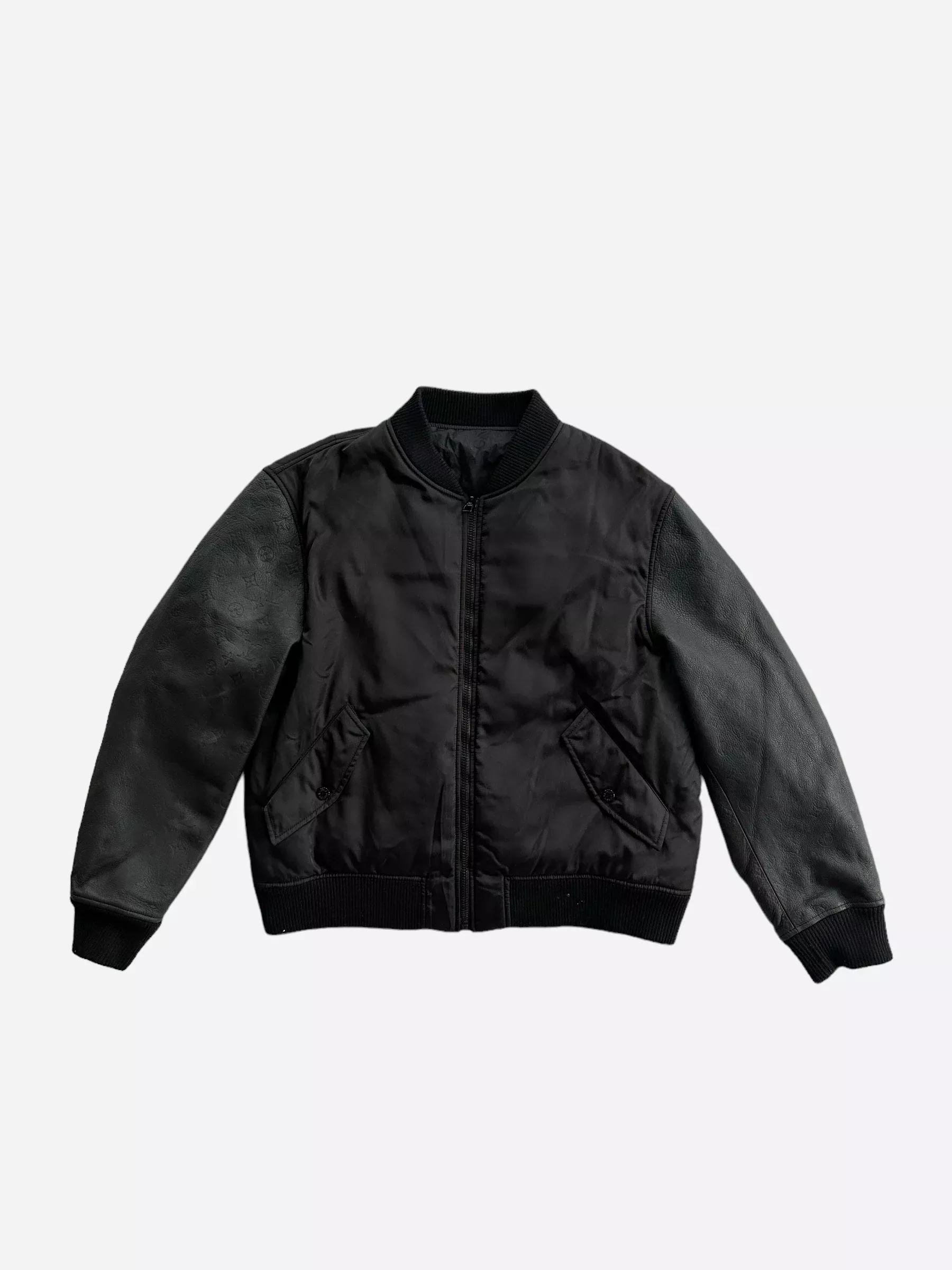 Louis Vuitton Black Monogram Sleeves Bomber Jacket