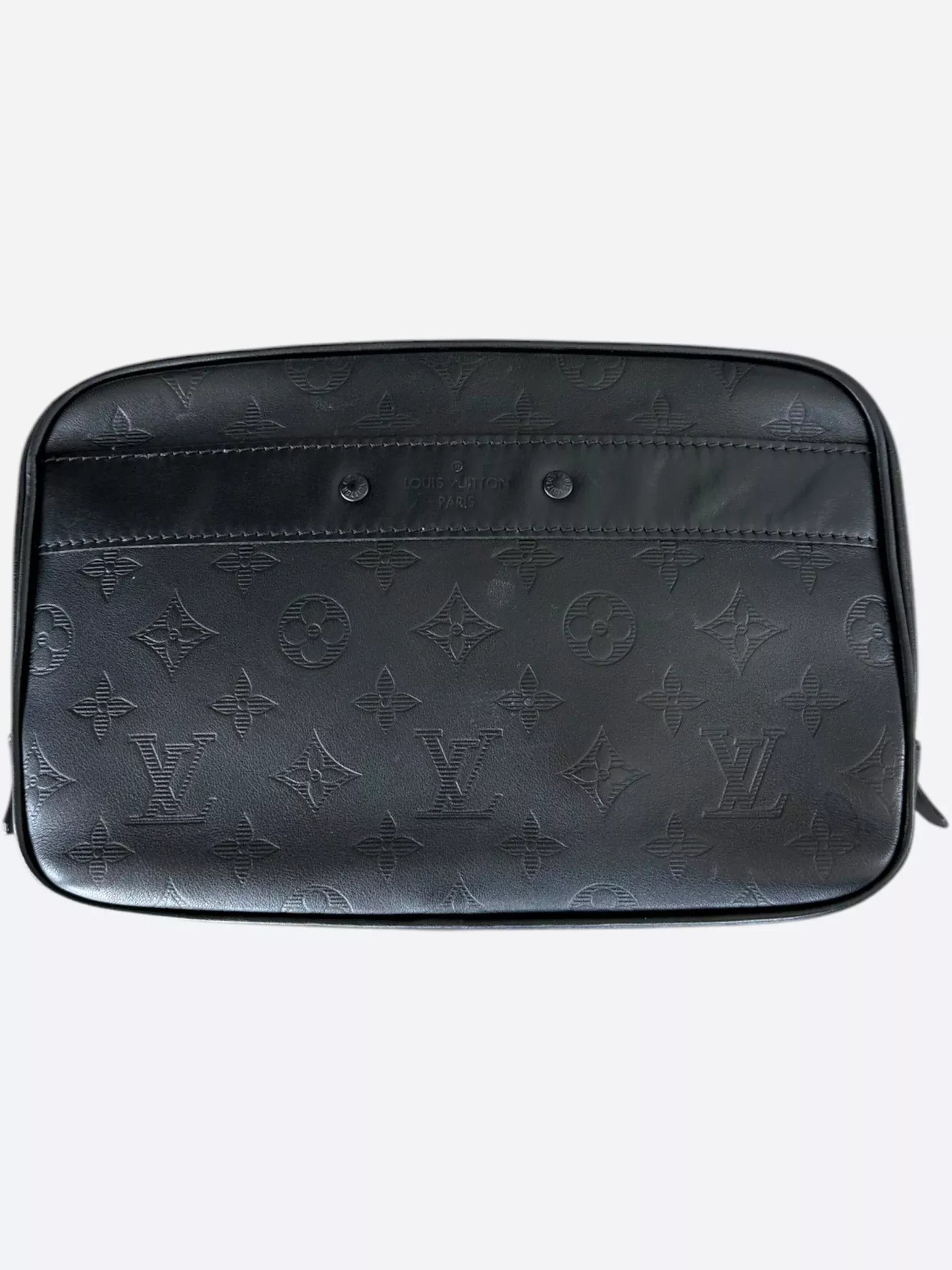 Louis Vuitton Black Shadow Monogram Toiletry GM Pouch