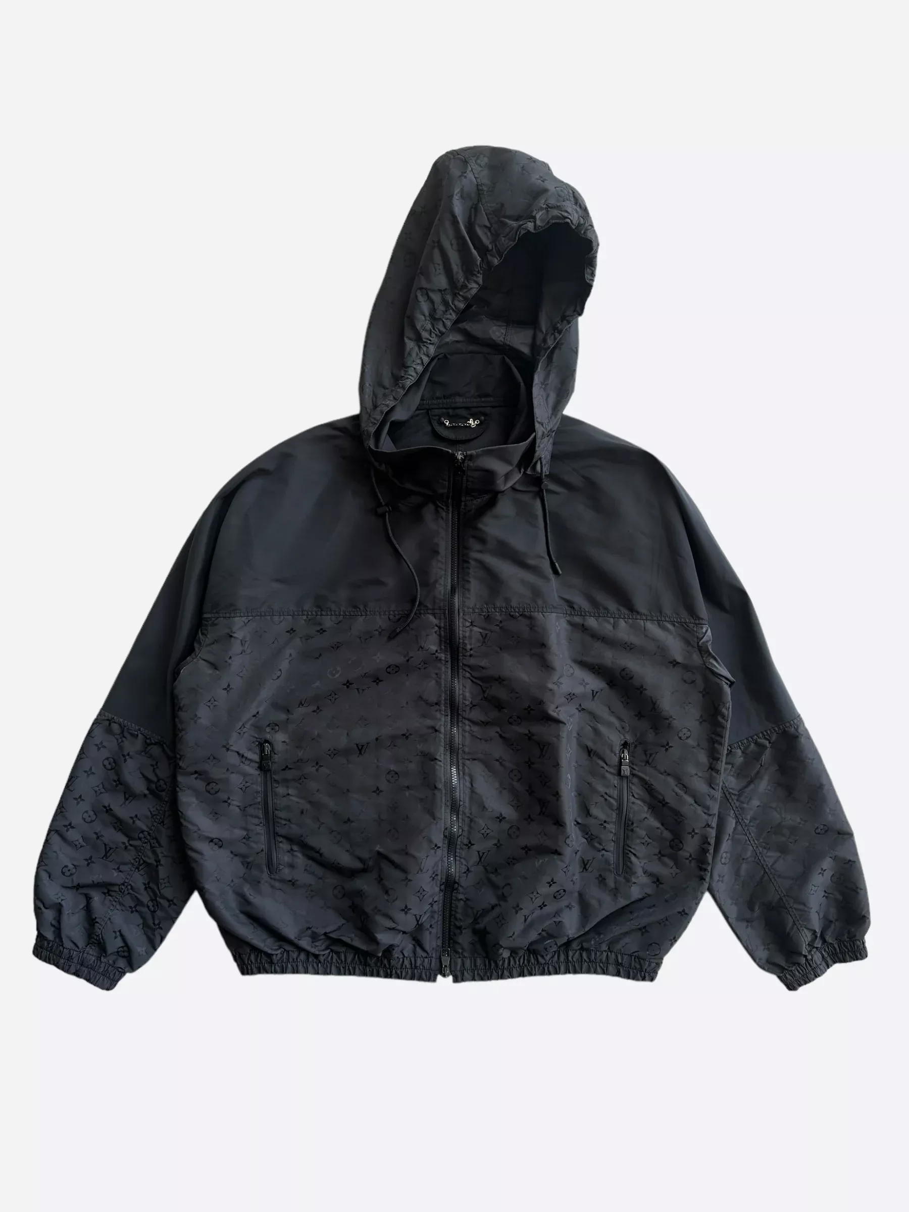 Louis Vuitton Black Split Monogram Windbreaker