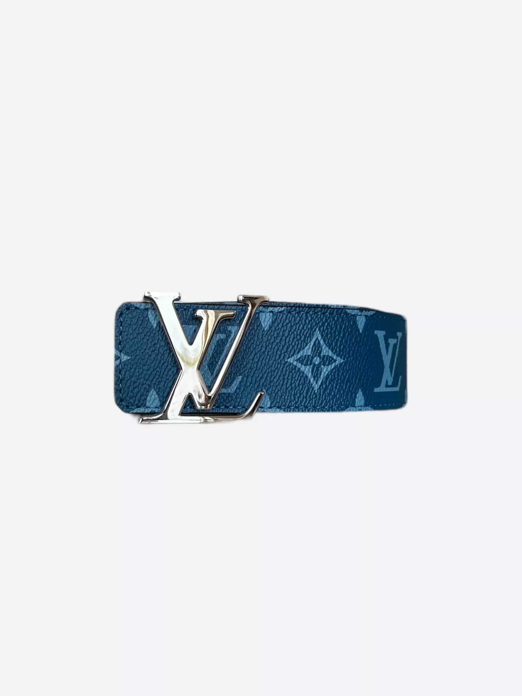 Louis Vuitton Blue & Brown Monogram Reversible Belt