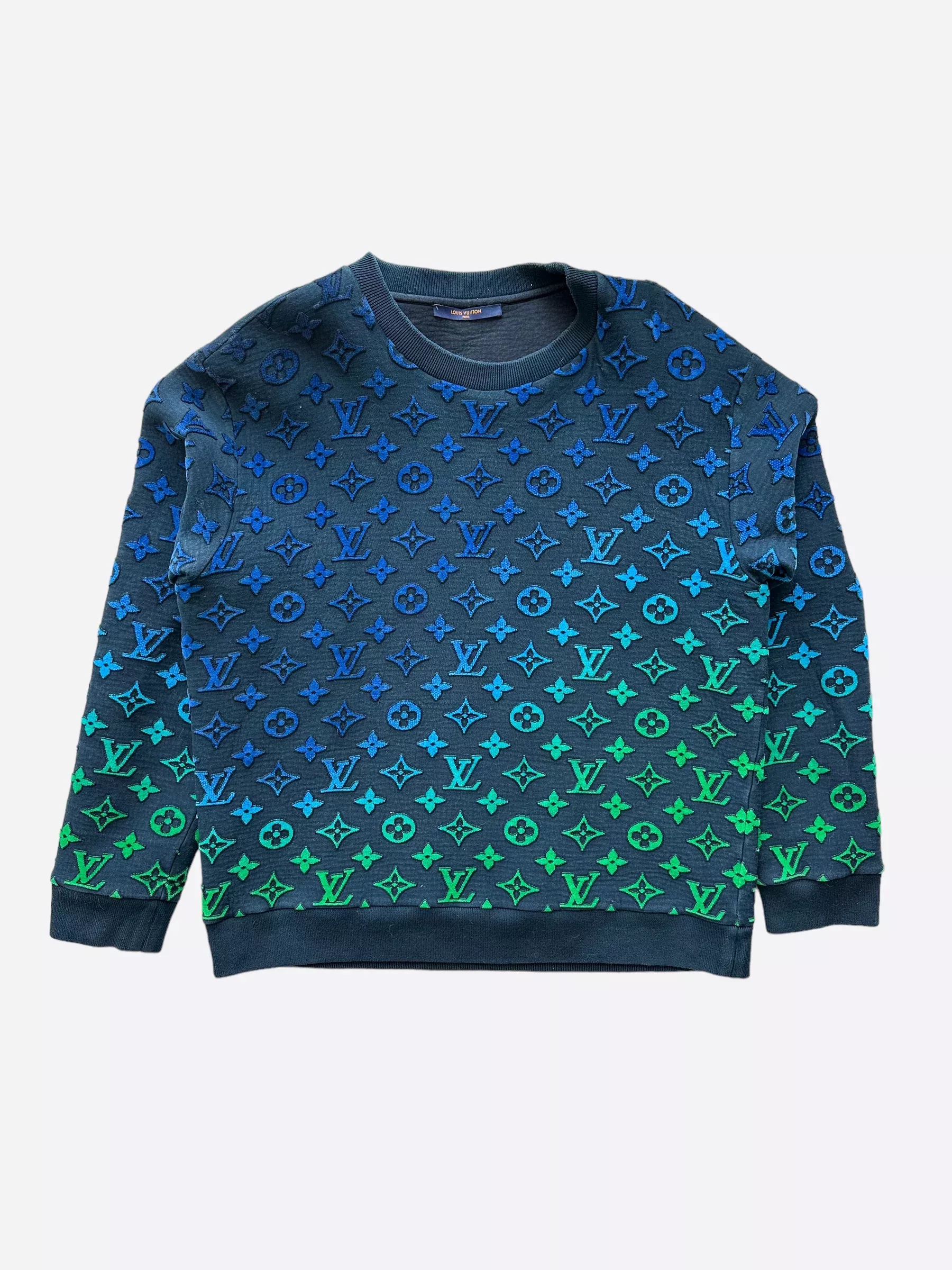 Louis Vuitton Blue & Green Gradient Monogram Sweater