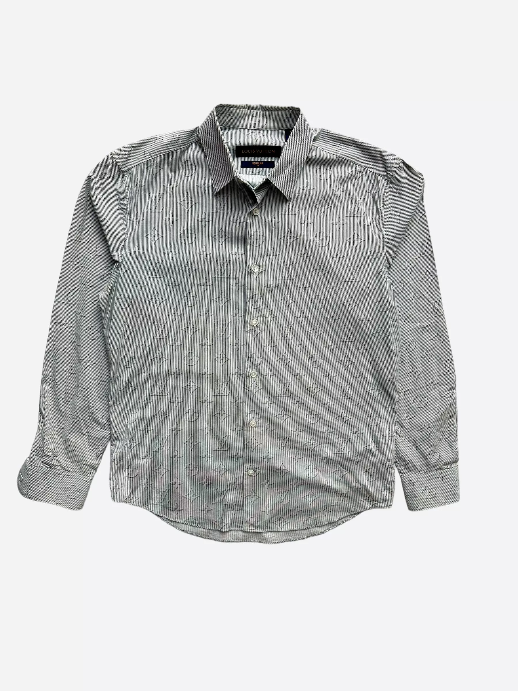 Louis Vuitton Grey Monogram Button Up Shirt
