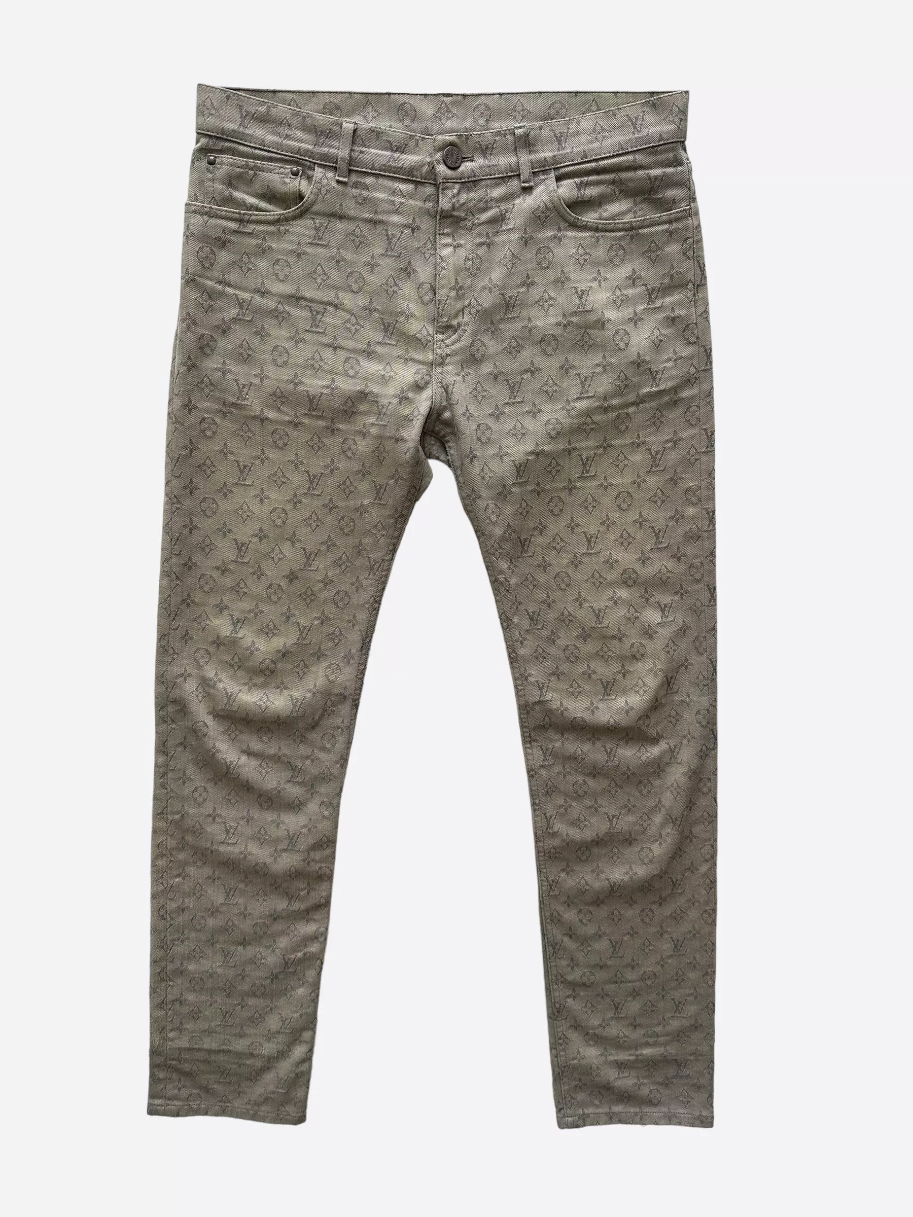 Louis Vuitton Grey Monogram Slim Jeans