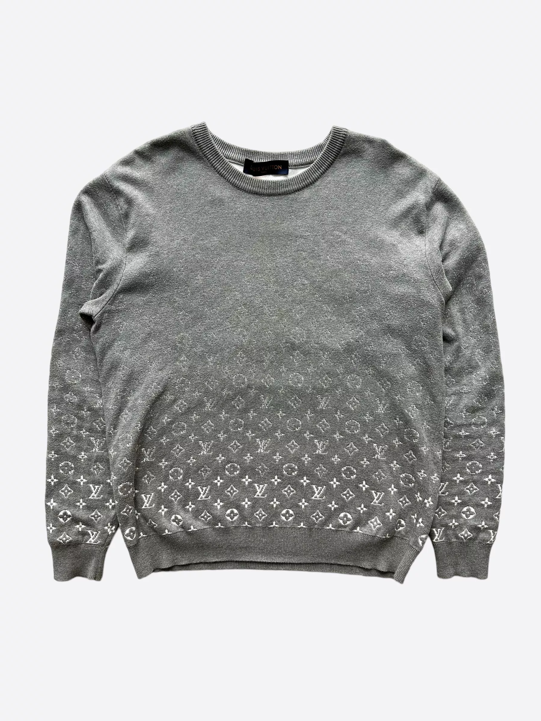 Louis Vuitton Grey & White Monogram Gradient Sweater