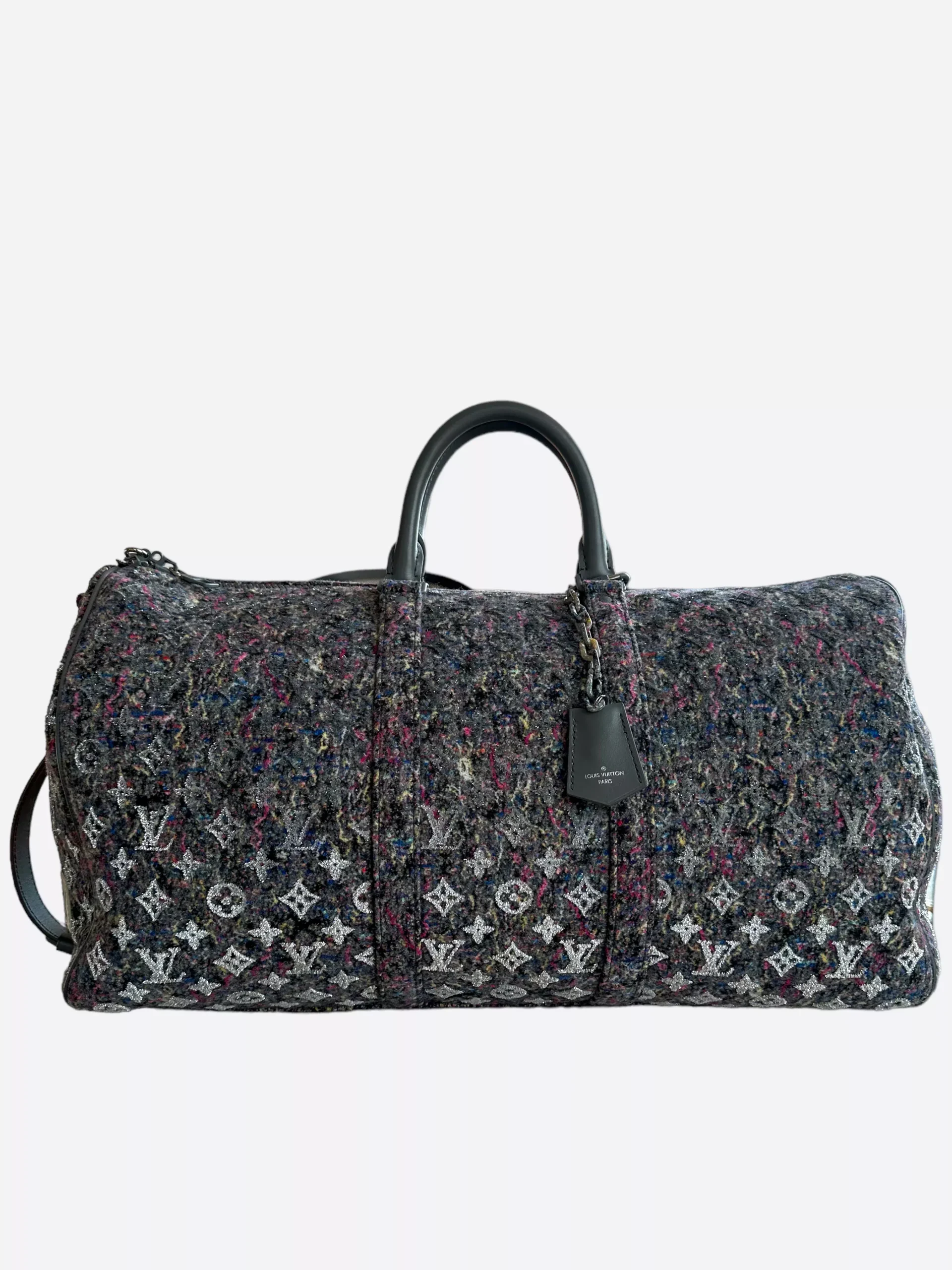 Louis Vuitton Grey & White Monogram Recycle Keepall 50
