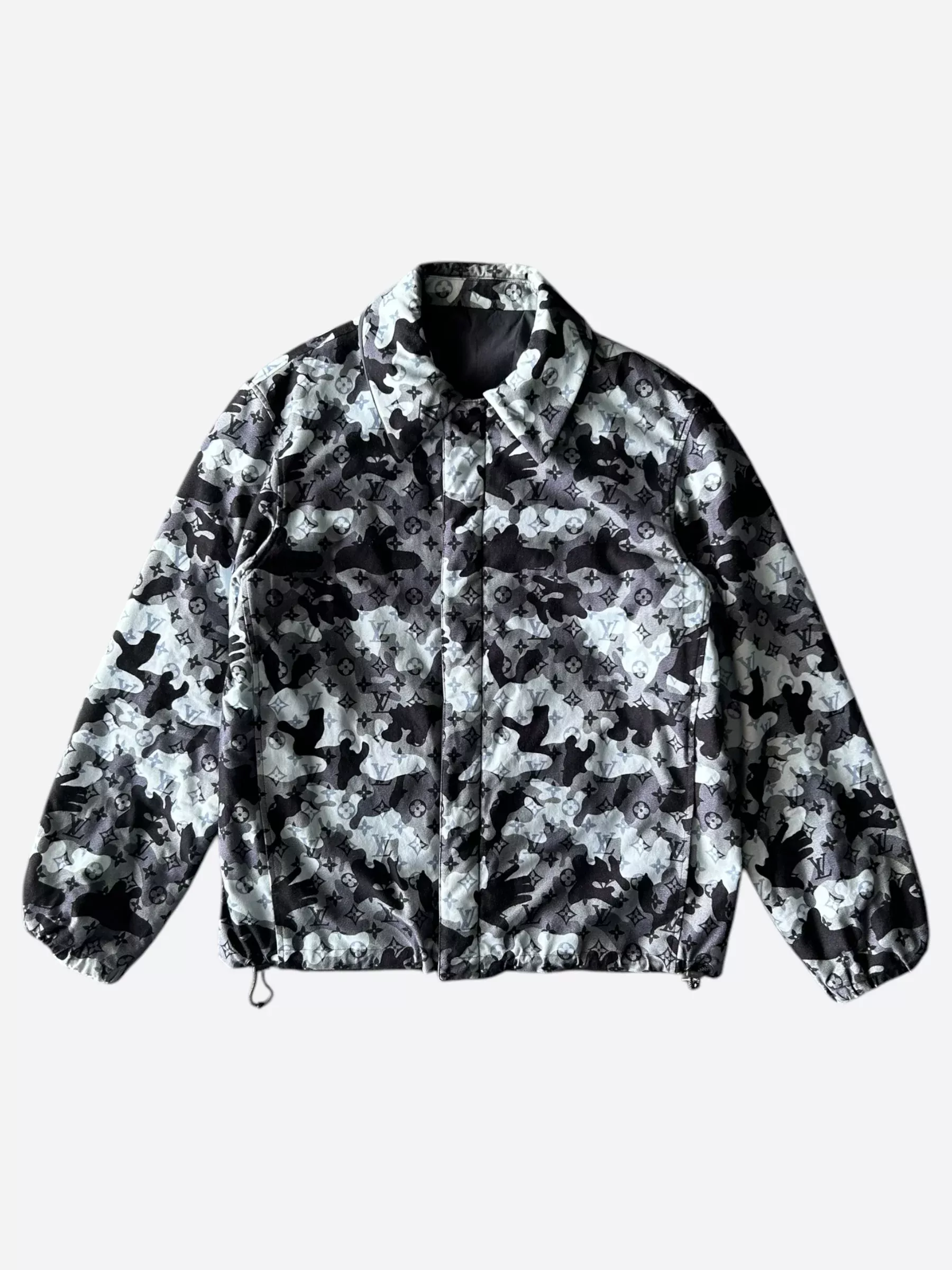 Louis Vuitton Navy Camouflage Monogram Reversible Jacket