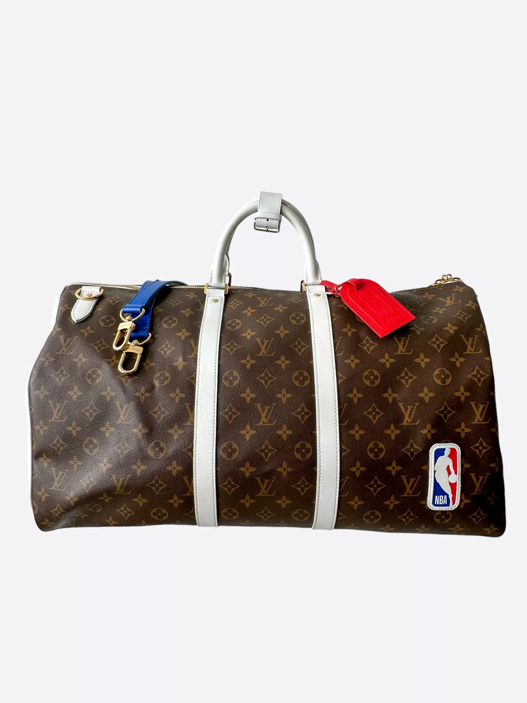 Louis Vuitton NBA Brown & White Monogram Keepall 50