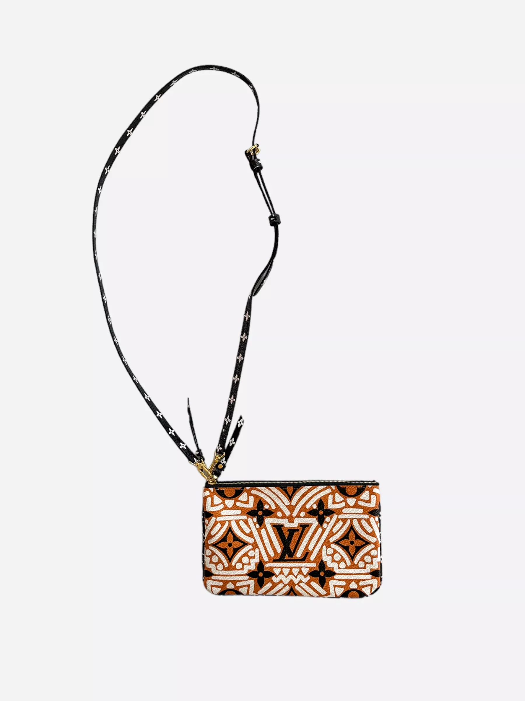 Louis Vuitton Orange Crafty Monogram Doublezip Pochette