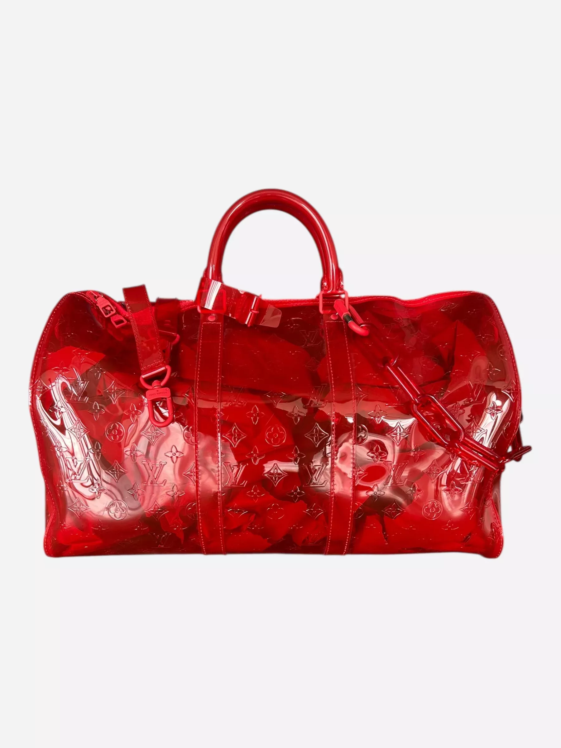 Louis Vuitton Red Prism Monogram Keepall 50