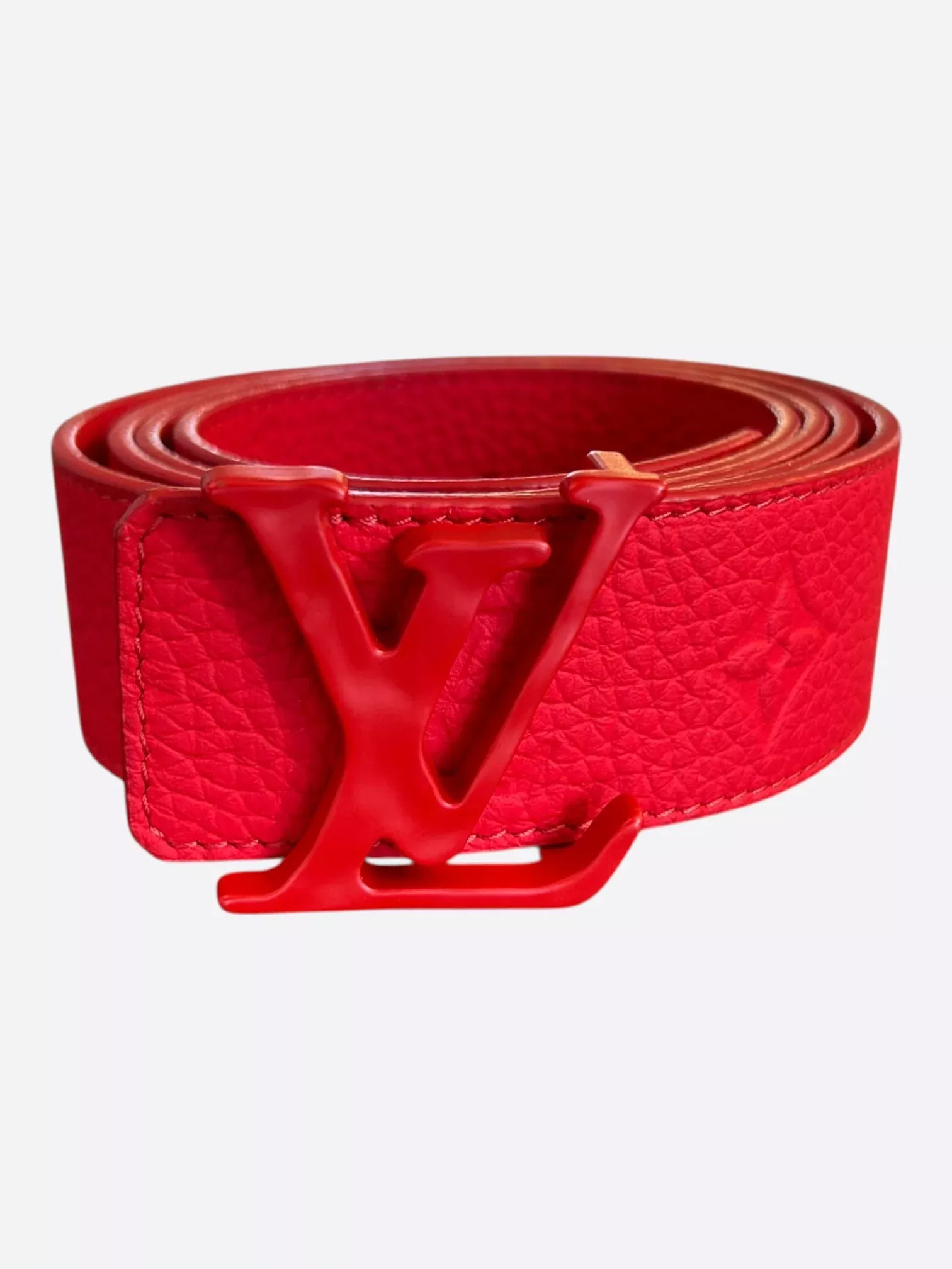 Louis Vuitton Red Taurillon Monogram Belt