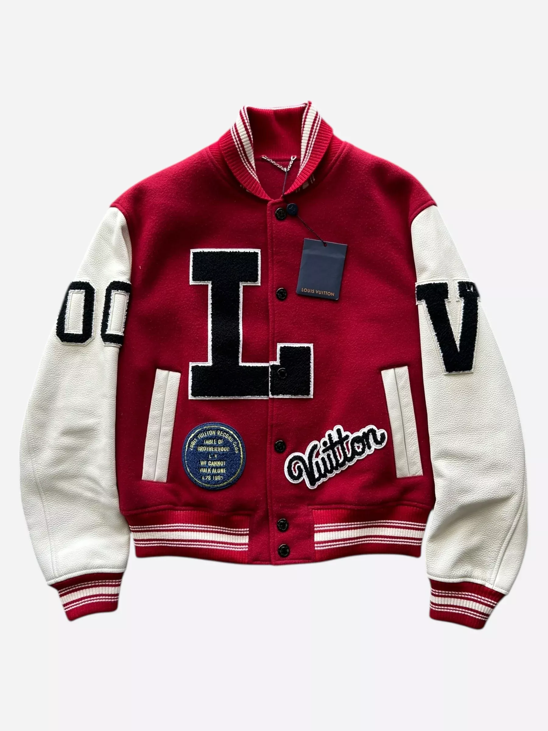 Louis Vuitton Red & White Dreaming Varsity Jacket