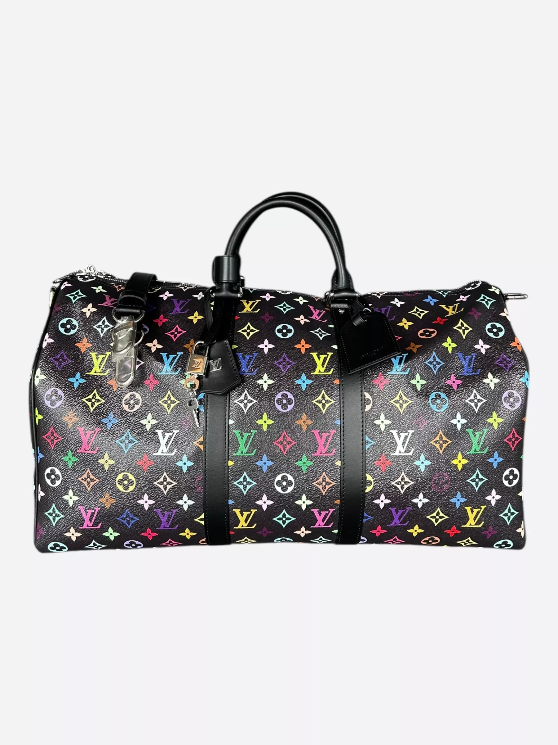Louis Vuitton Takashi Murakami Black & Multicolor Monogram Keepall 50