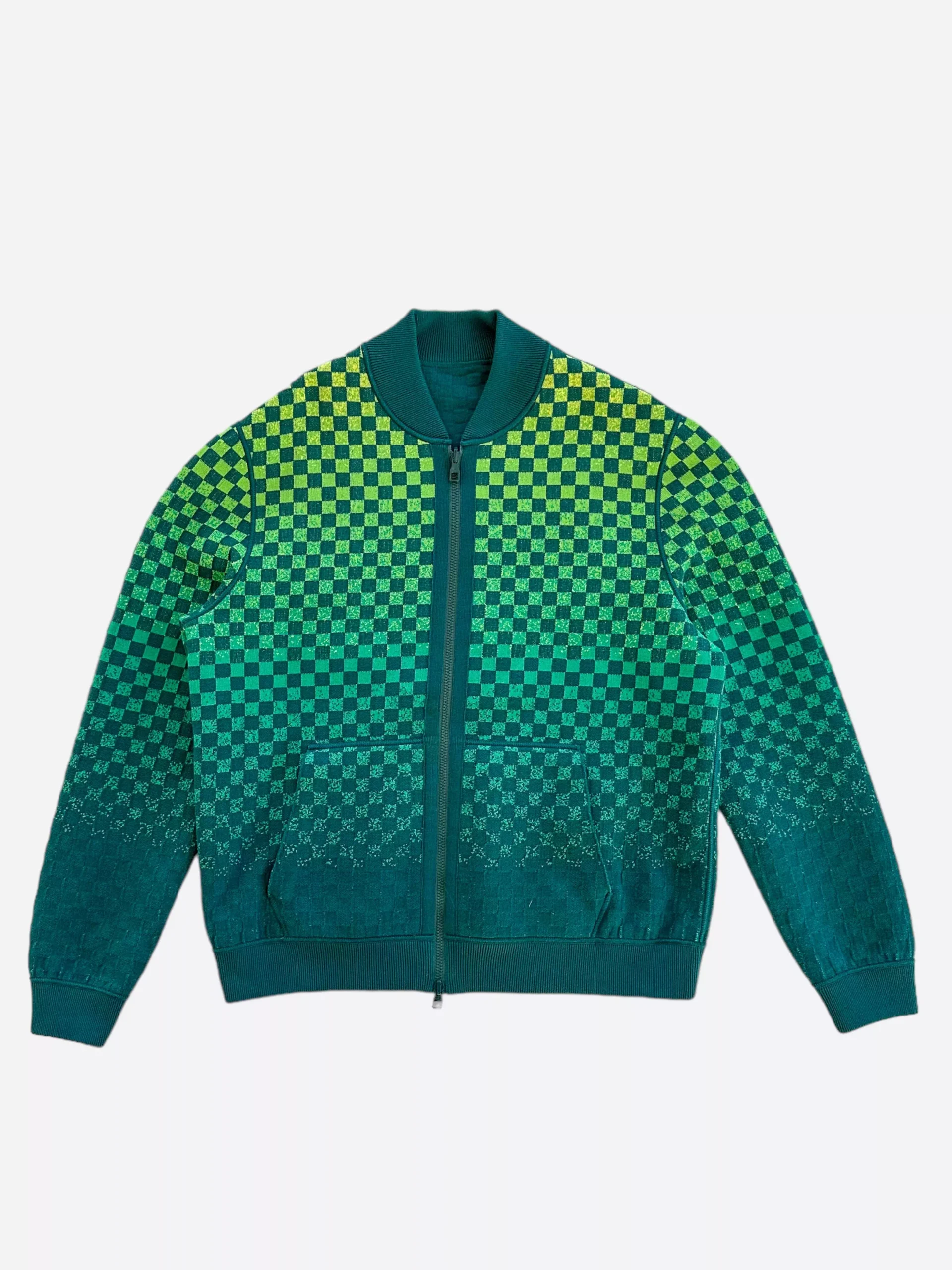 Louis Vuitton Turquoise Damier Gradient Reversible Bomber Jacket