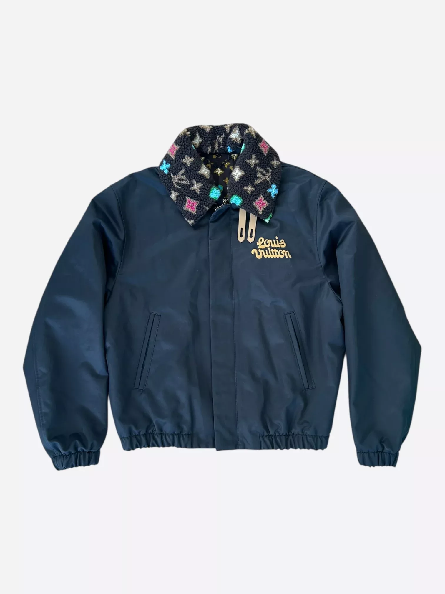 Louis Vuitton Tyler The Creator Navy & Multicolor Monogram Aviator Jacket