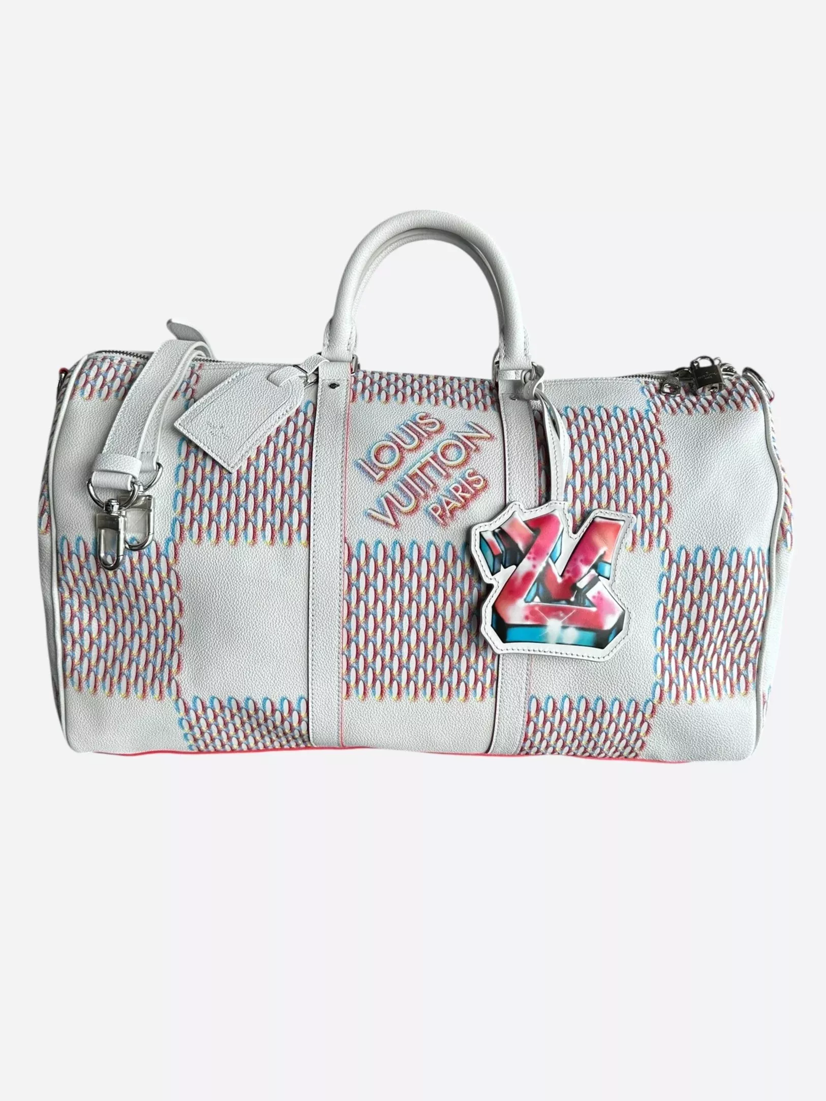 Louis Vuitton White Damier Spray Keepall 50
