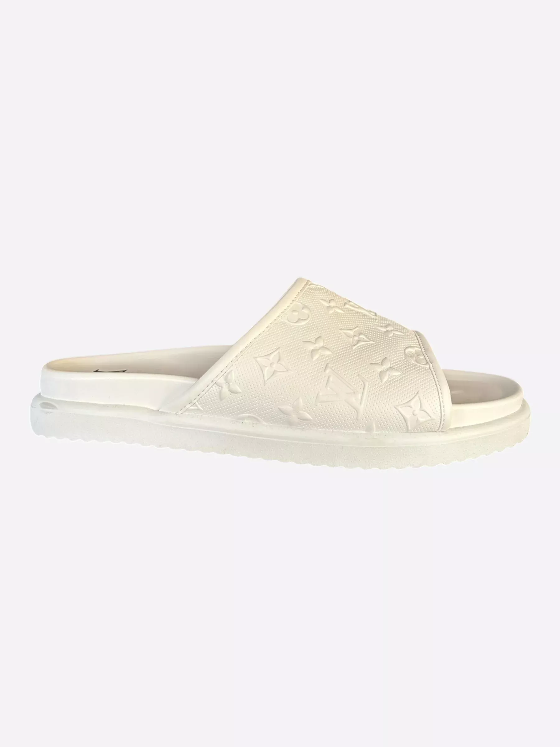 Louis Vuitton White Monogram Miami Mules