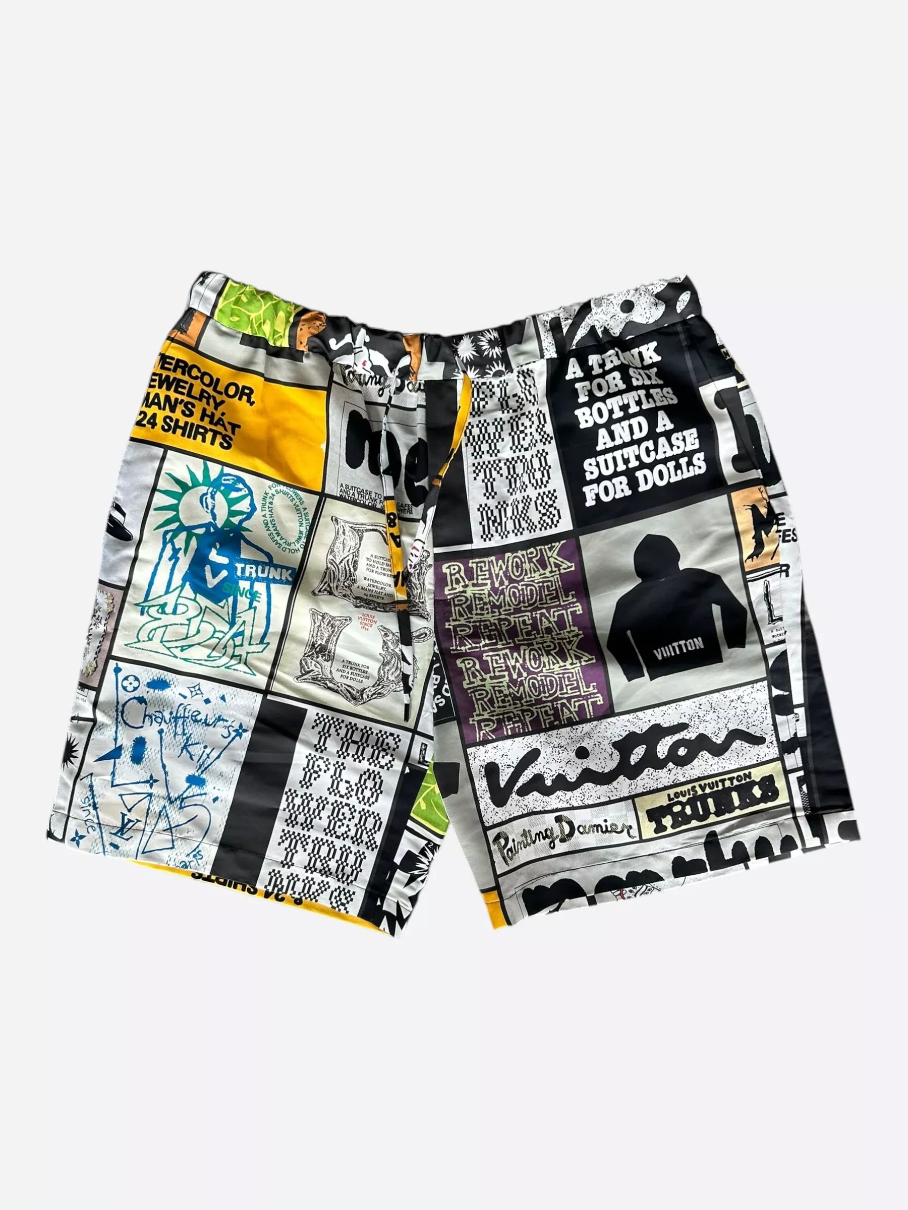 Louis Vuitton White & Multicolor Graphic Shorts