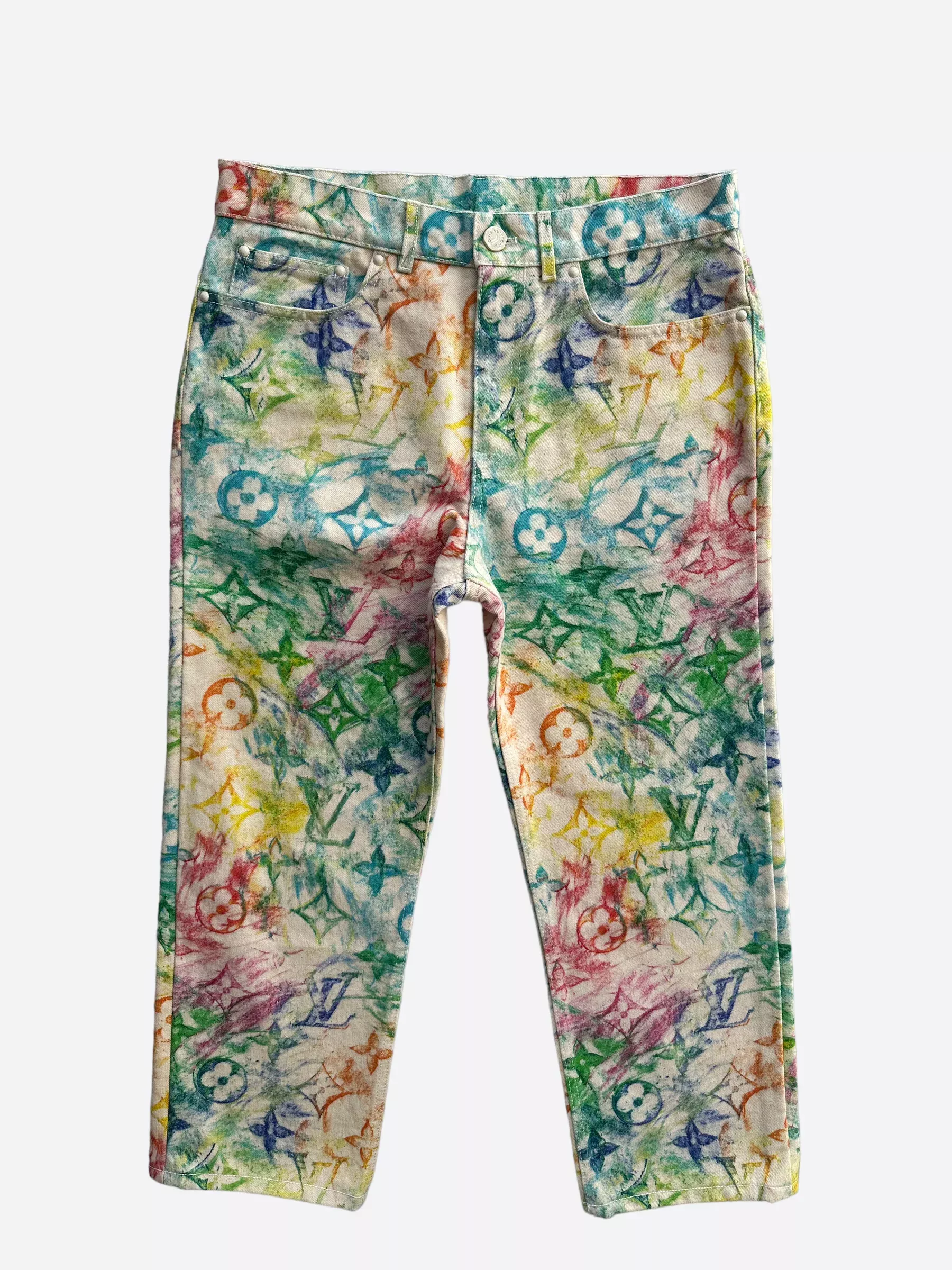 Louis Vuitton White Pastel Monogram Jeans