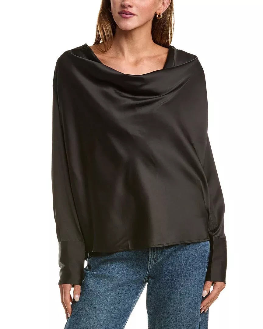 Luxe Always Satin Cowl Neck Blouse
