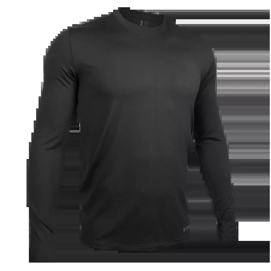 Luxury Long Sleeve Crew Tee- Black