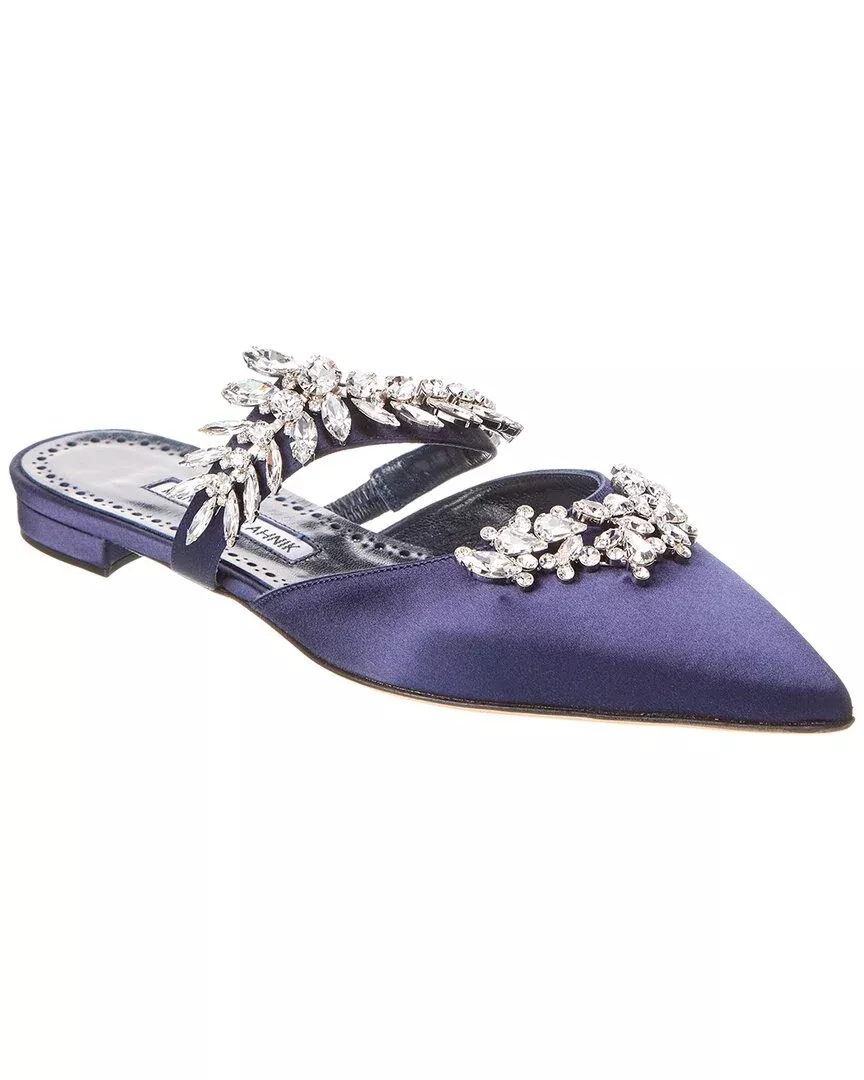 Manolo Blahnik Lurum Satin Flat