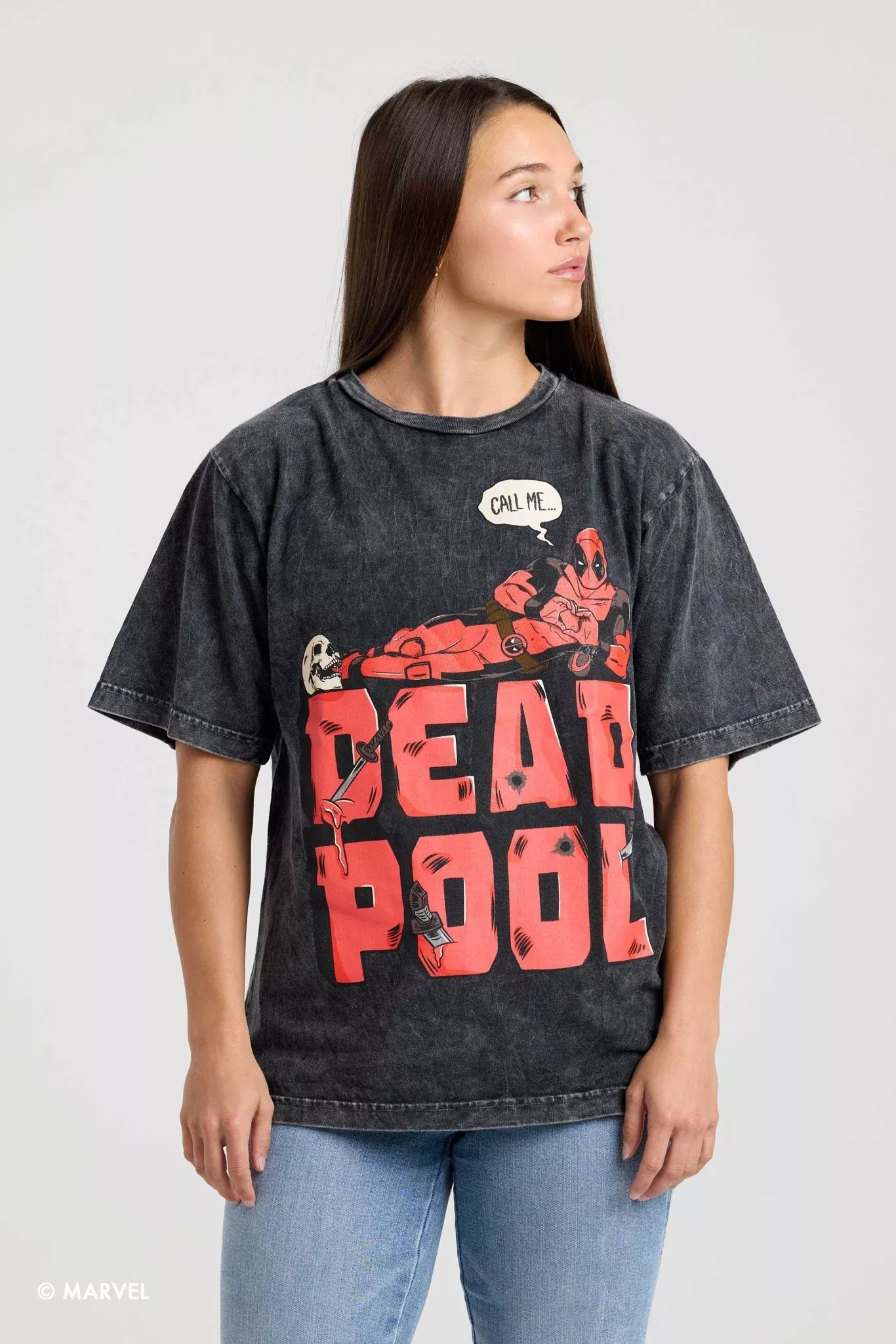 Marvel Deadpool "Call Me" Relaxed Tee