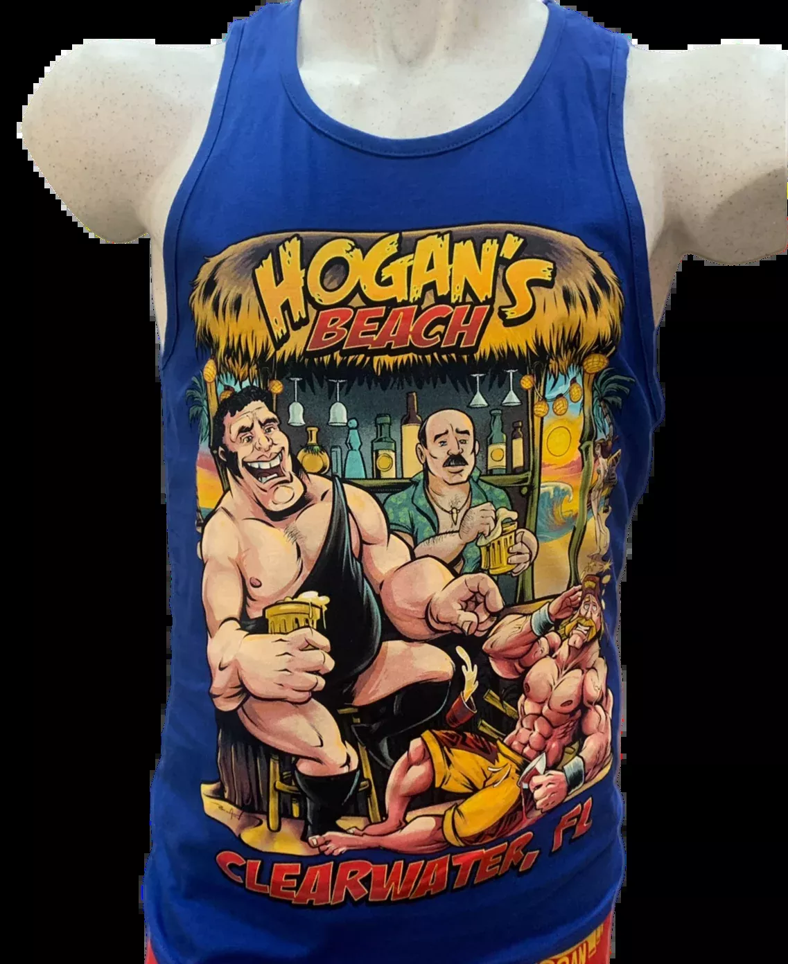 Mens Blue Andre Bar Tank Top