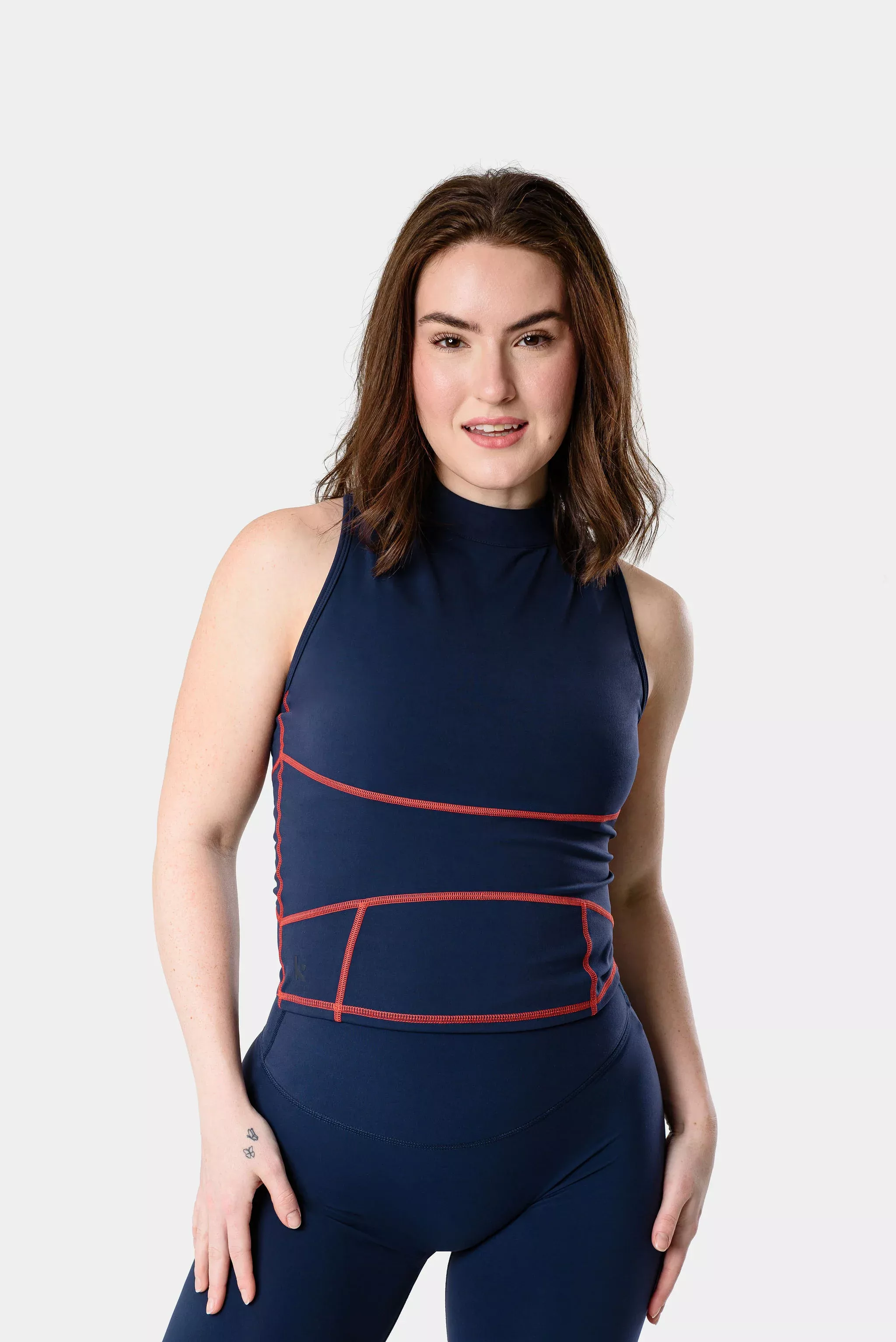 Mia High Neck Top - Dark Iris
