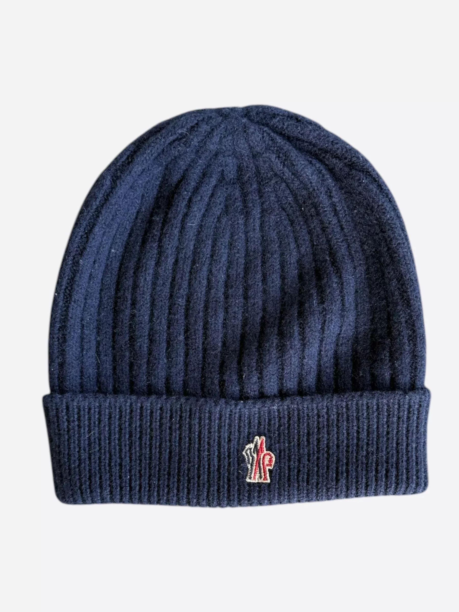 Moncler Navy Logo Beanie