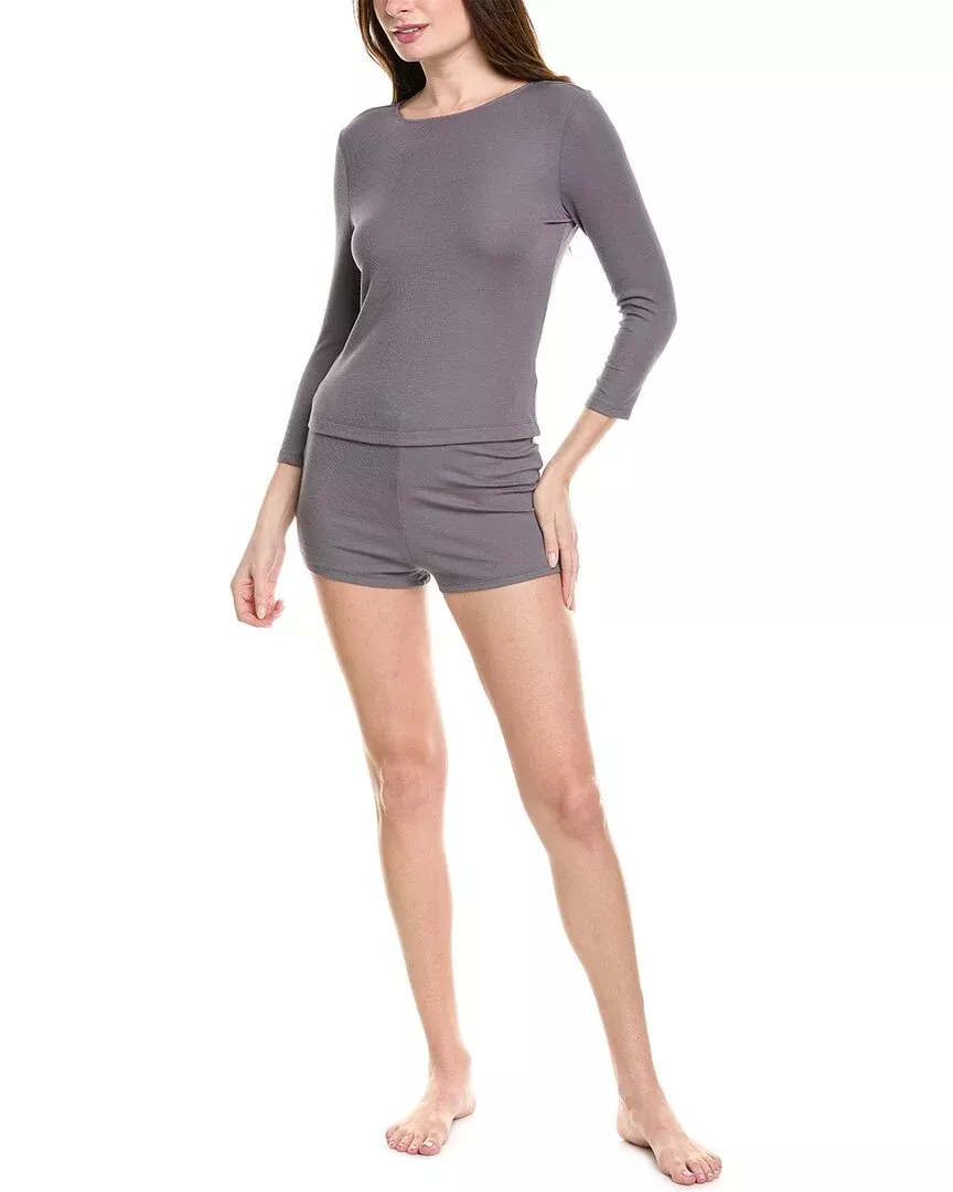 Natori 2Pc Rib Essential Pajama Set