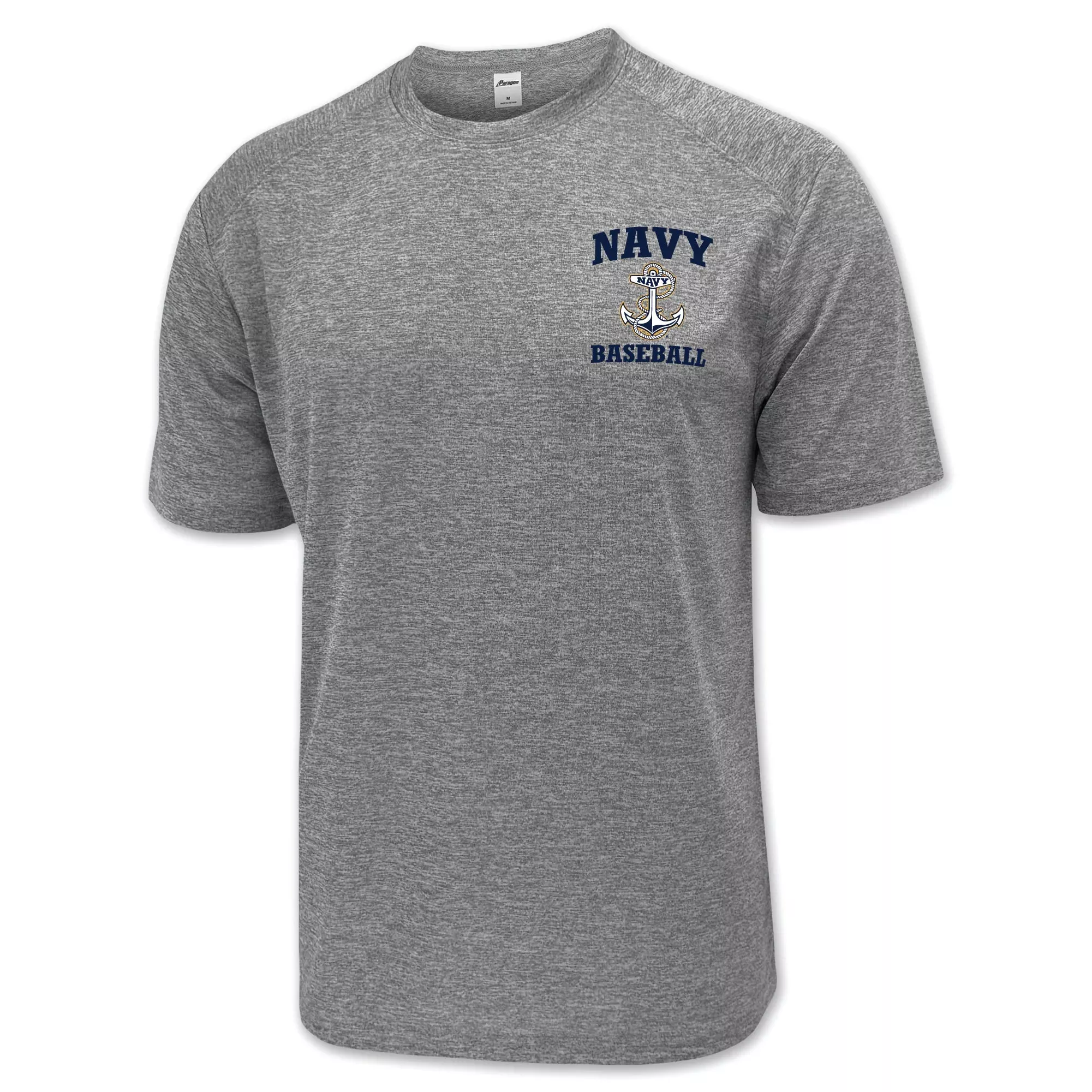 Navy Anchor Baseball Performance T-Shirt (Grey)
