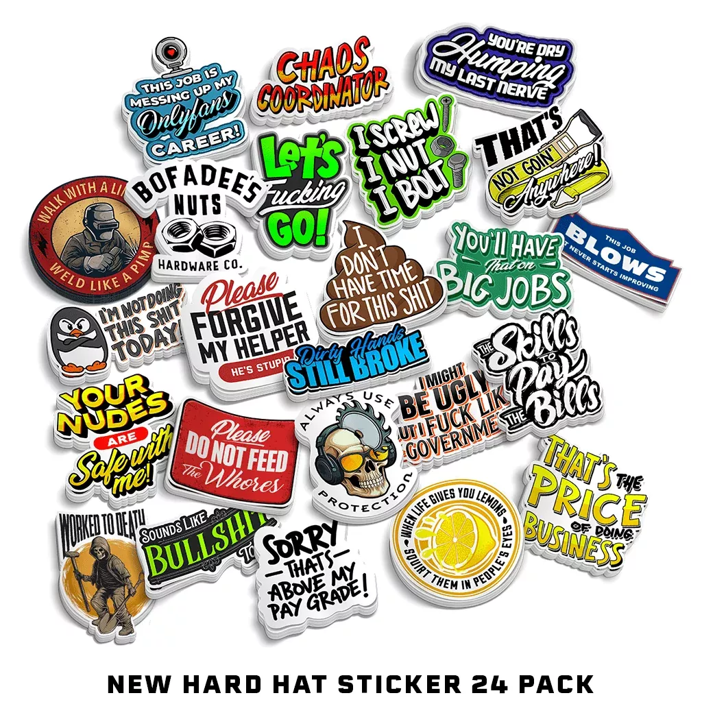 New - Hard Hat Sticker Pack (24)