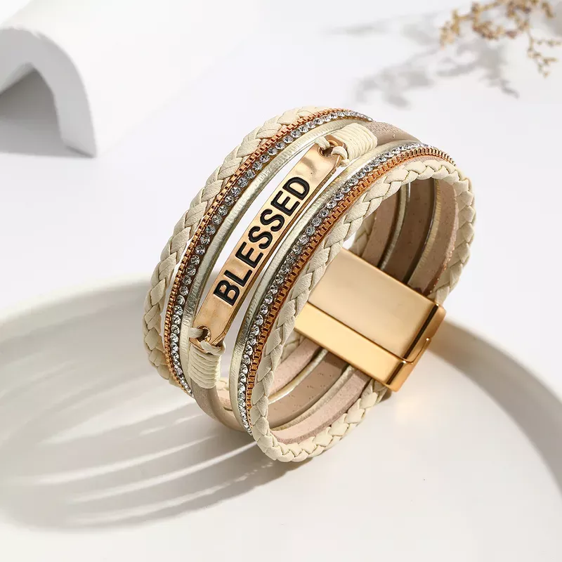 NIHBC33 - Single Piece Khaki Multi Layer Blessed Bracelet