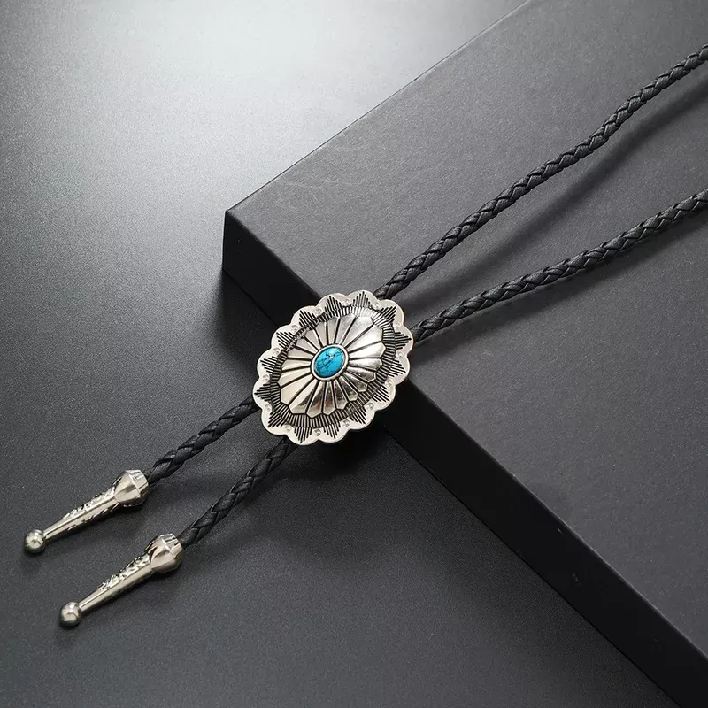 NIHBO3 - Turquoise Stone Silver Bolo