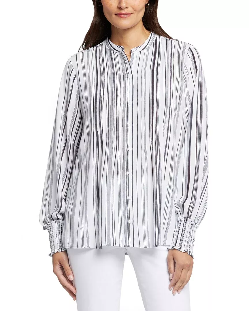 Nydj Pleated Peasant Blouse